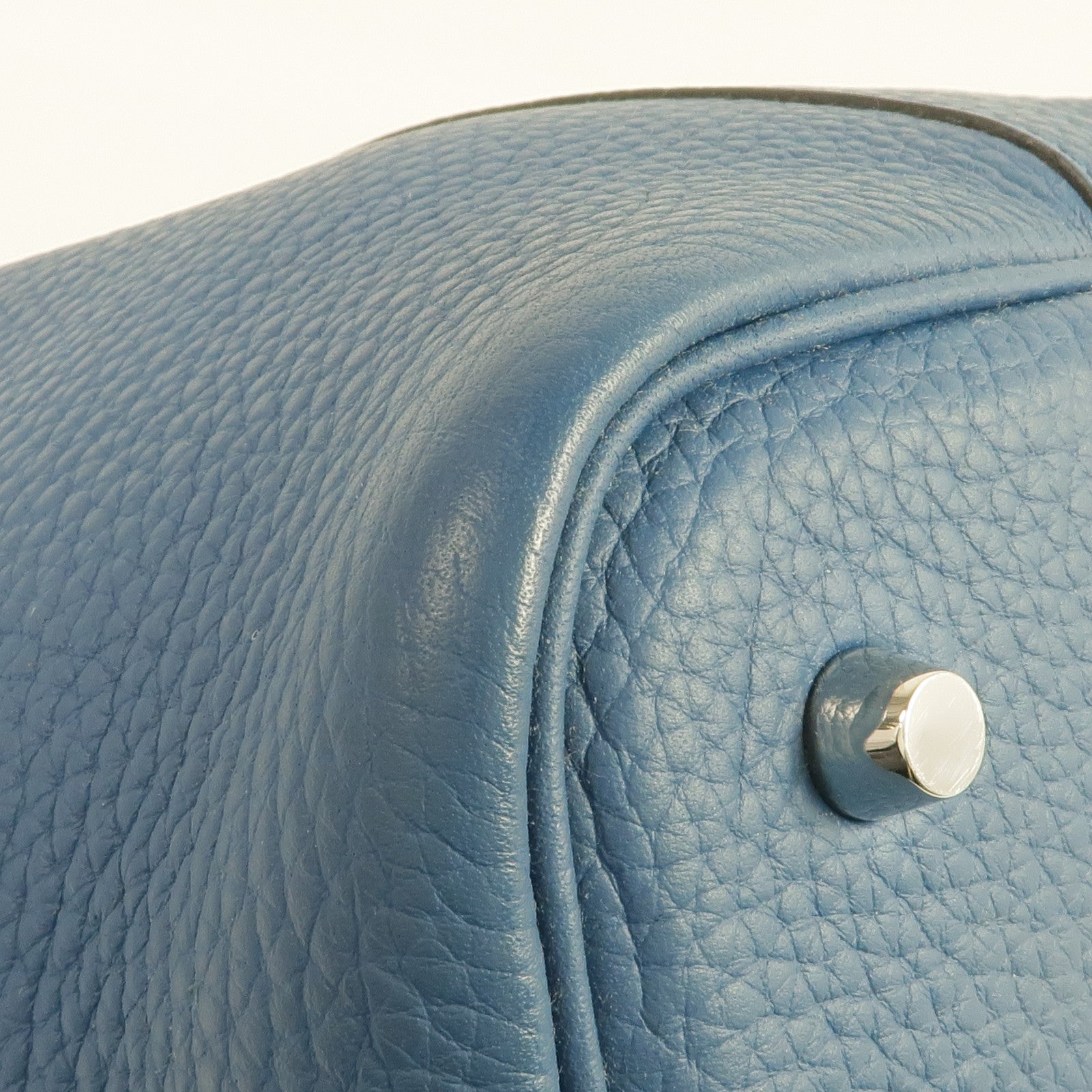 HERMES Clemence皮革Picotin MM銀扣手挽袋Cobalt