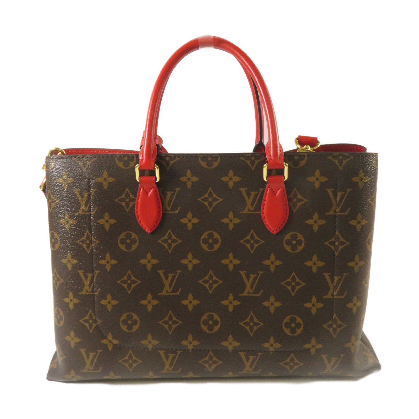 LOUIS VUITTON 【激減優惠】Monogram Flower Tote Bag金扣手挽肩背兩用袋啡色