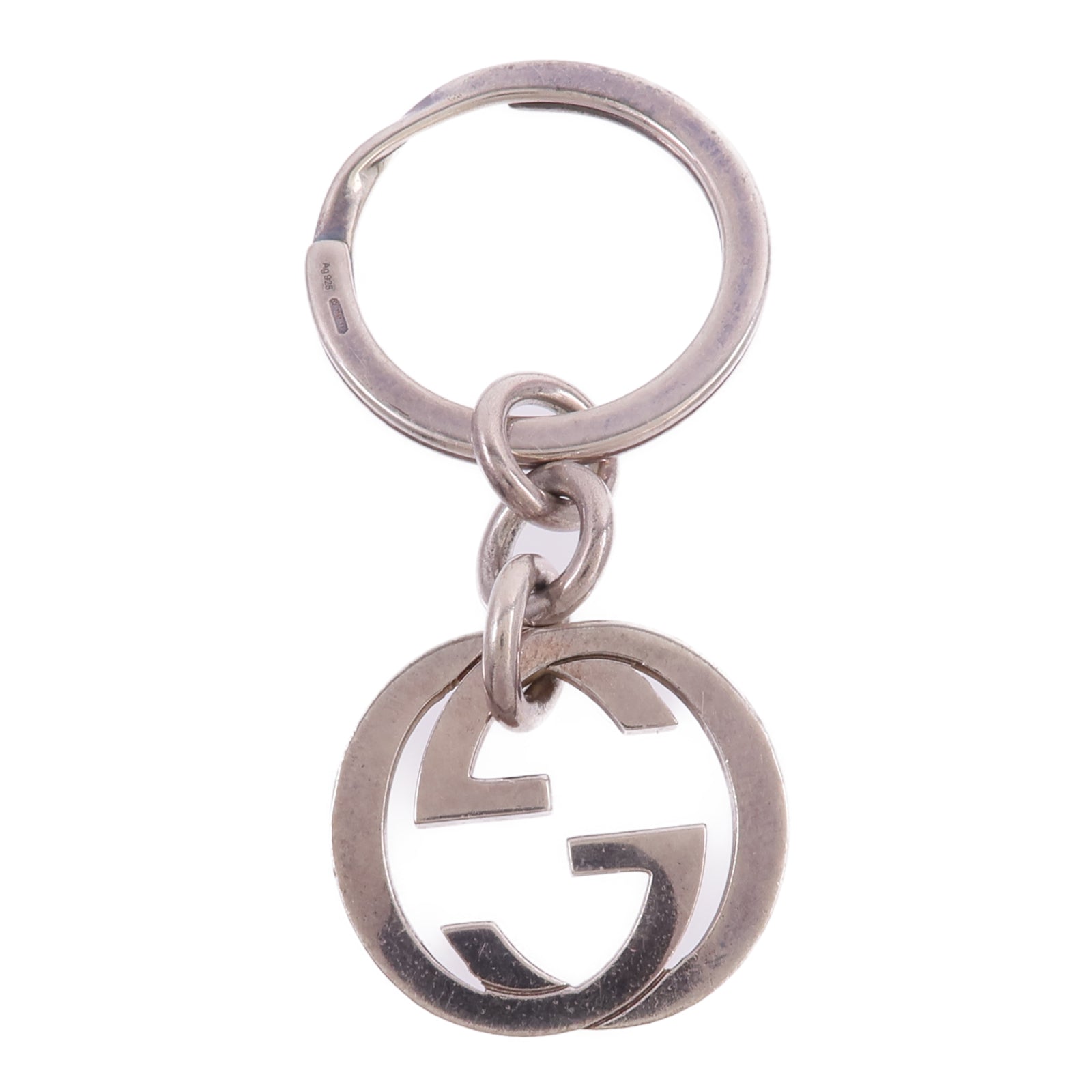 GUCCI 925純銀Double G Key Ring鑰匙圈