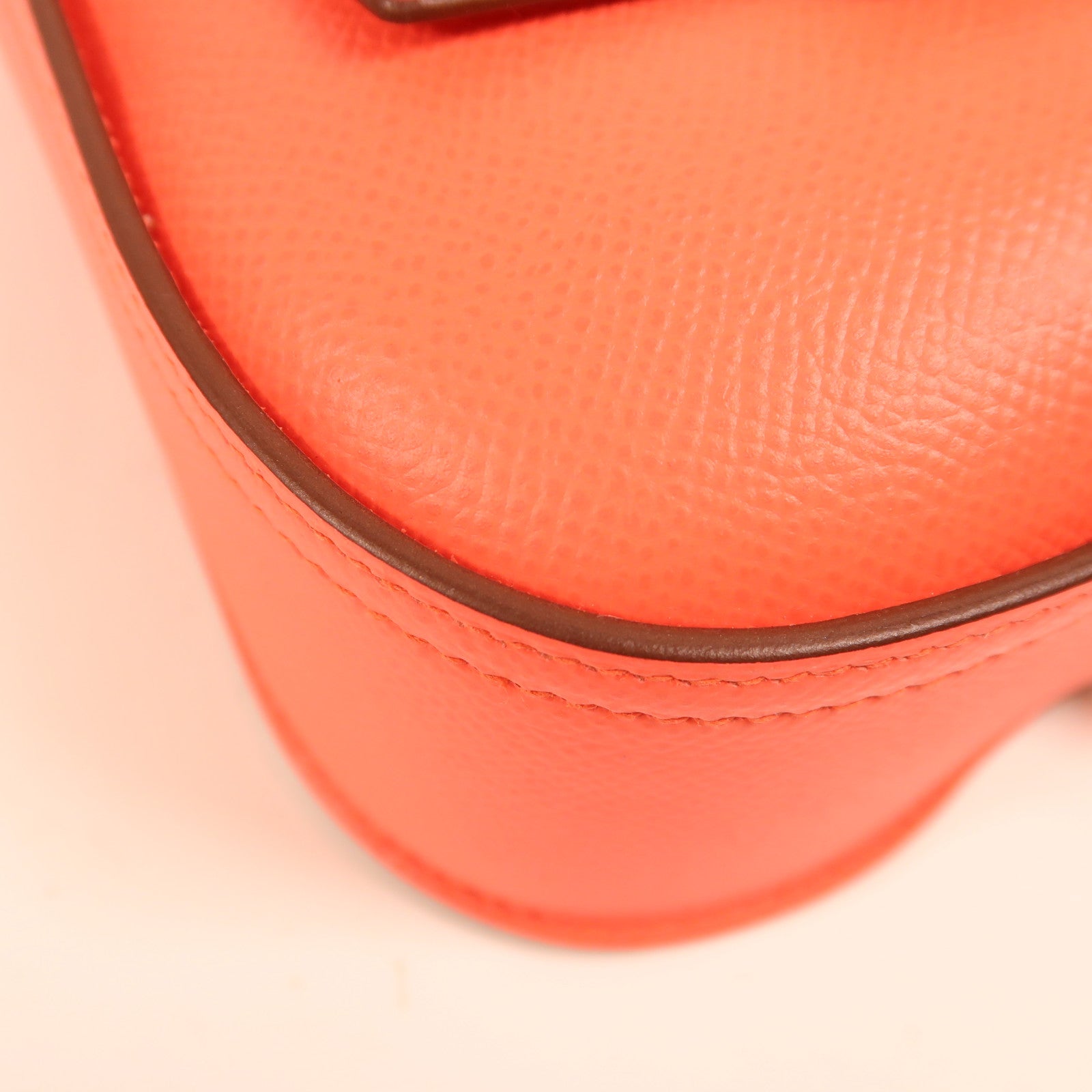 HERMES Epsom皮革Della Cavalleria Mini銀扣肩背袋Rose Texas