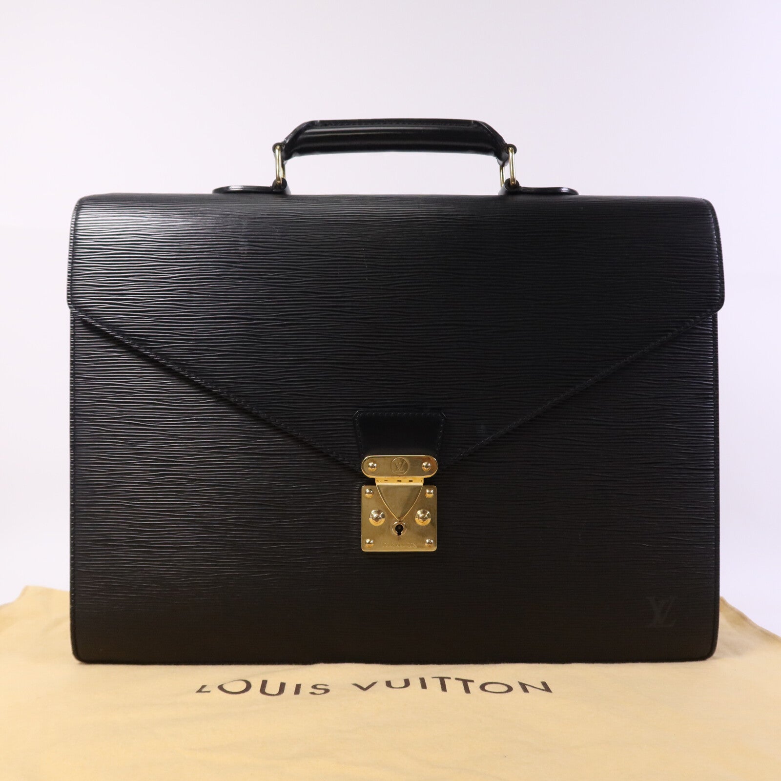 LOUIS VUITTON Epi Porte Document Bandouliere Briefcase金扣公事包