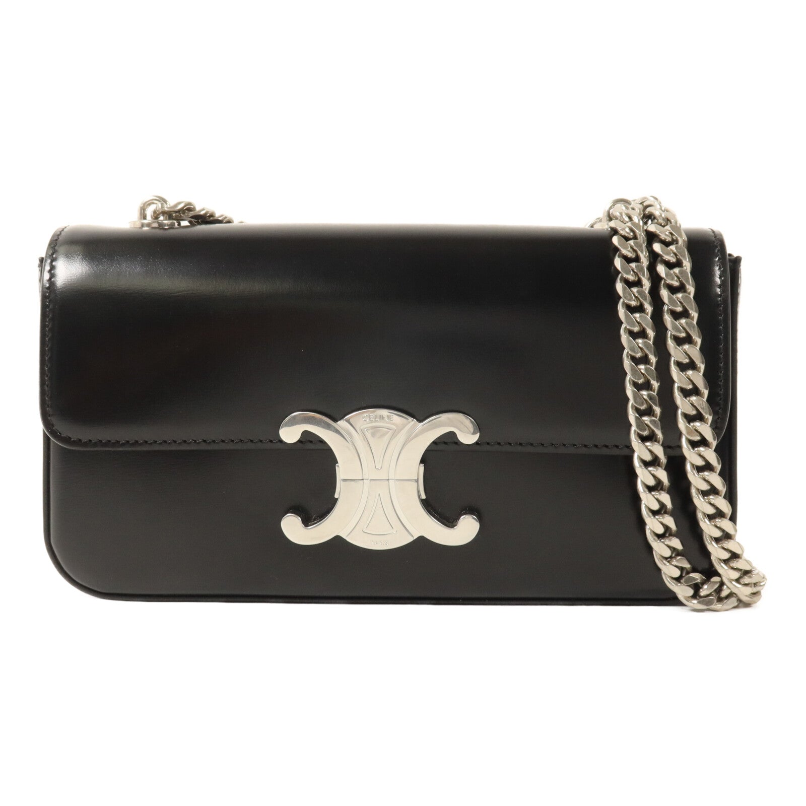 CELINE 牛皮皮革Chain Shoulder鏈帶肩背袋