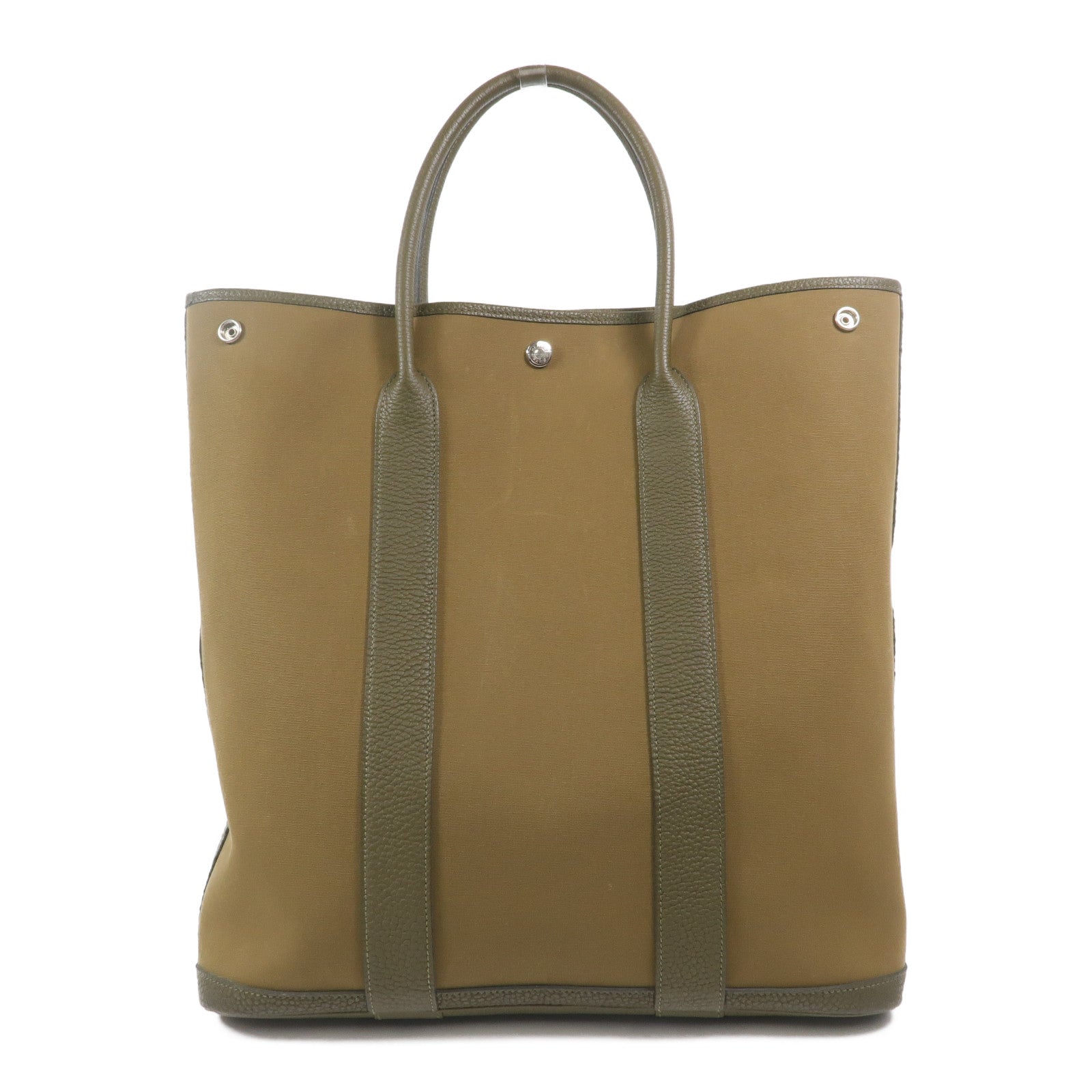 HERMES 帆布Garden File GM手挽袋Vert Olive