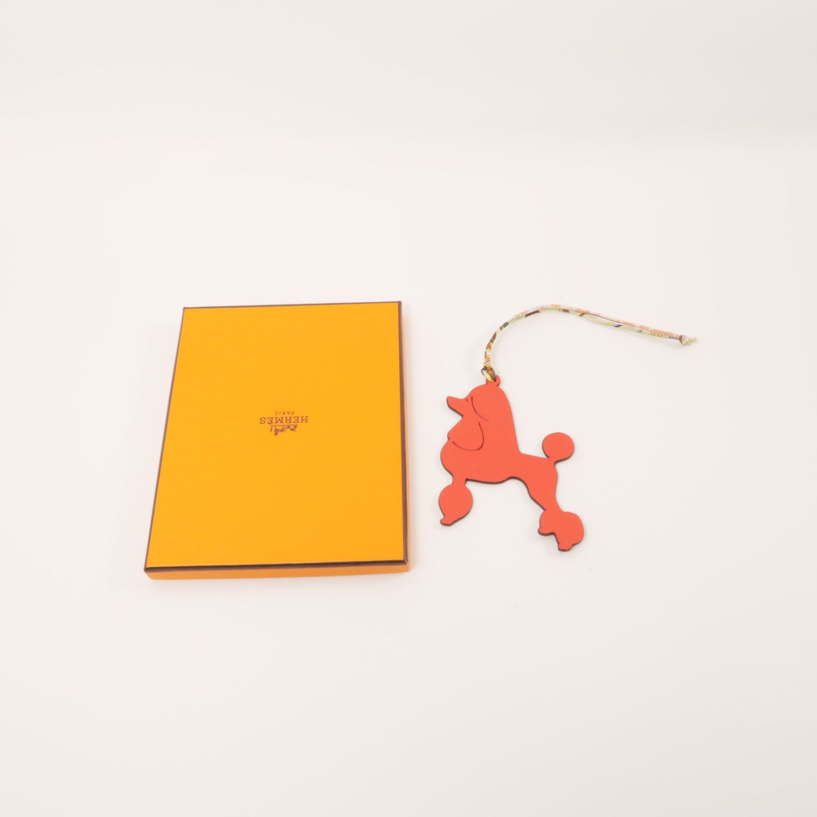 HERMES Epsom皮革Royal Poodle Charm掛飾紅色/深藍色