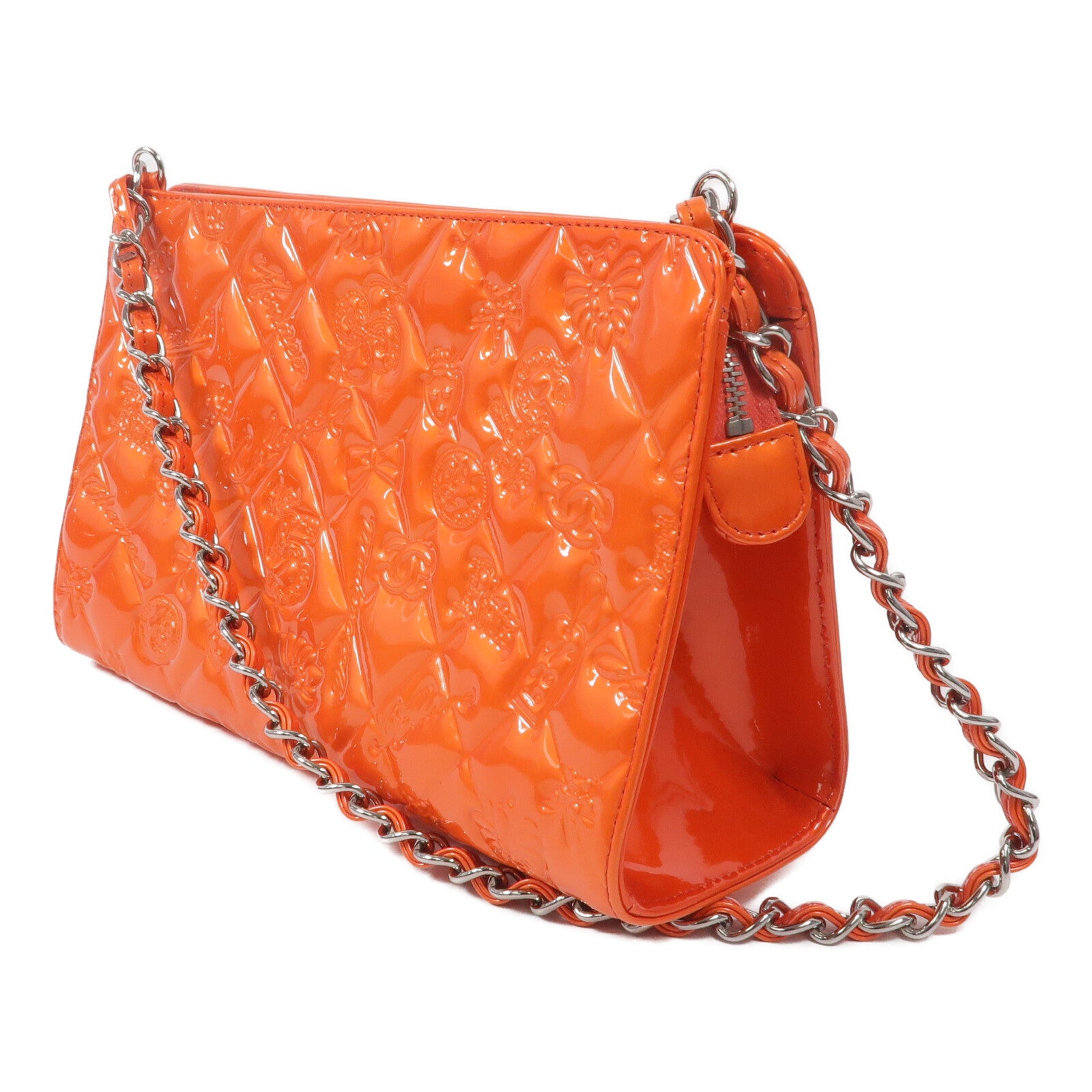 CHANEL 漆皮皮革Chain Shoulder鏈帶肩背袋