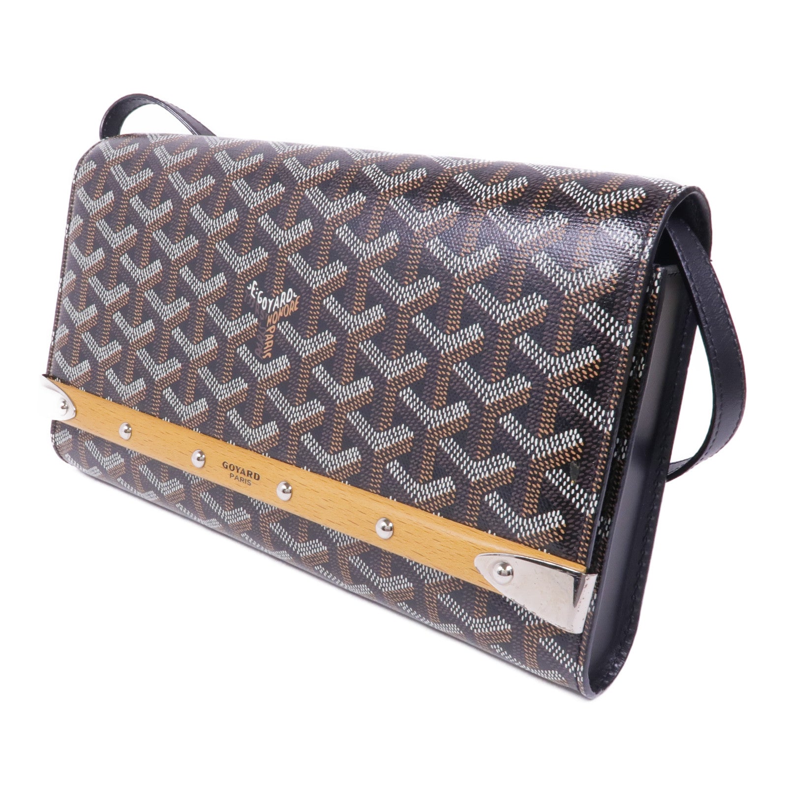 GOYARD 塗層帆布Monte Carlo銀扣肩背袋