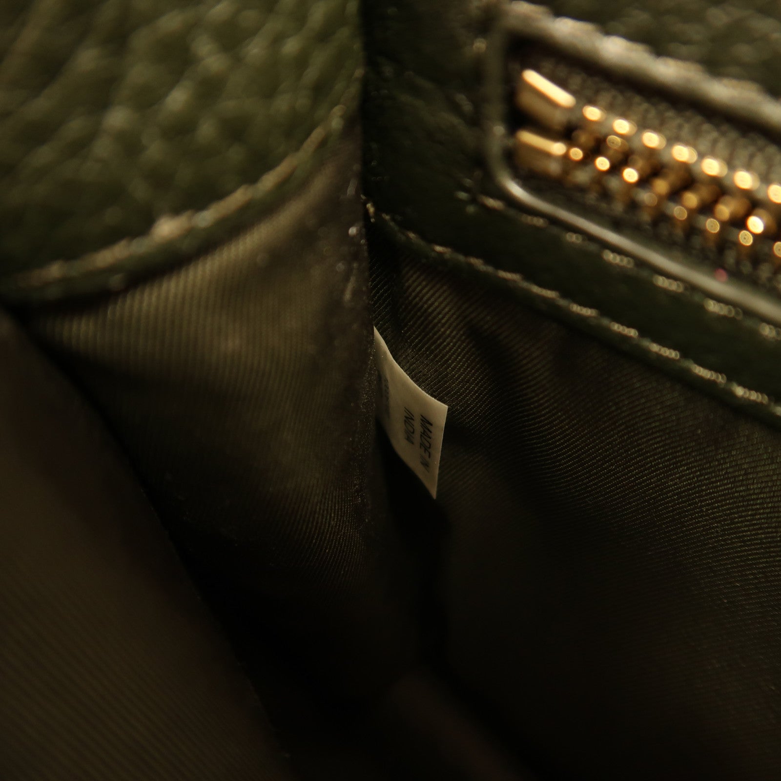 Tory Burch GHW Shoulder Bag Calfskin Leather Olive Green