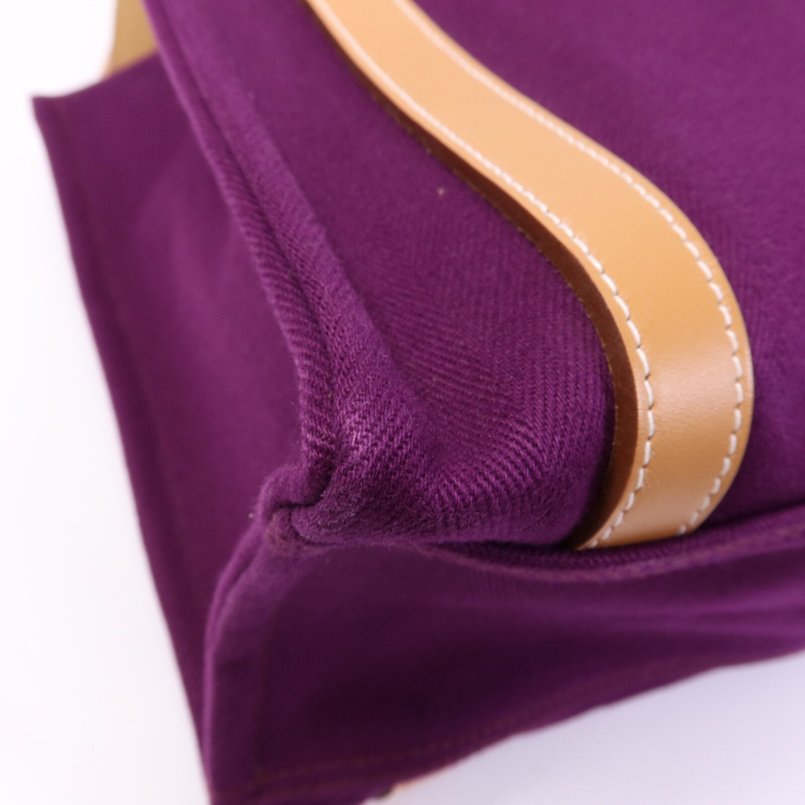 HERMES 帆布Cabalicol銀扣肩背袋Anemone