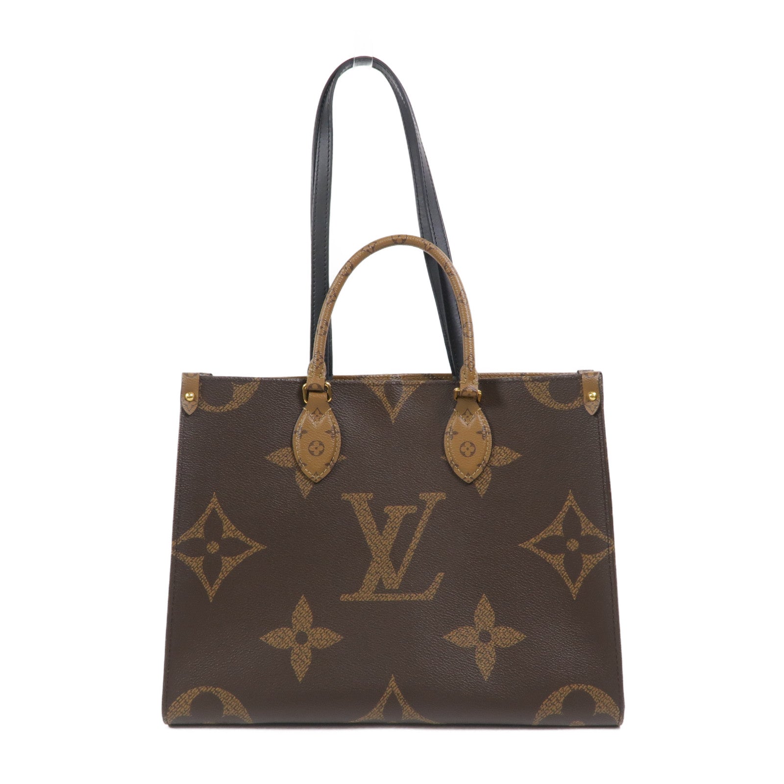 LOUIS VUITTON Monogram Giant On The Go MM金扣手挽肩背兩用袋
