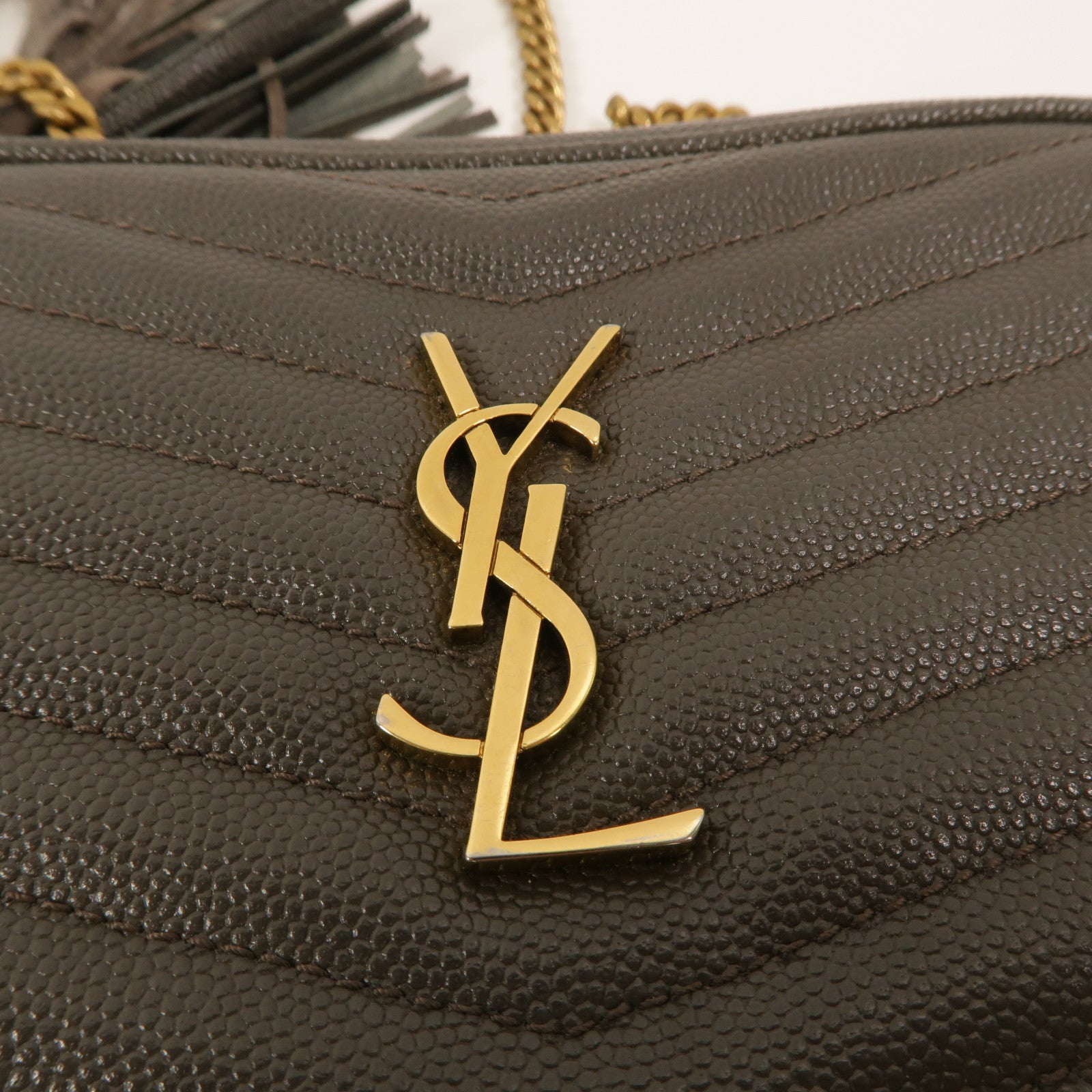 SAINT LAURENT 牛皮皮革Lou Mini Bag鏈帶肩背袋
