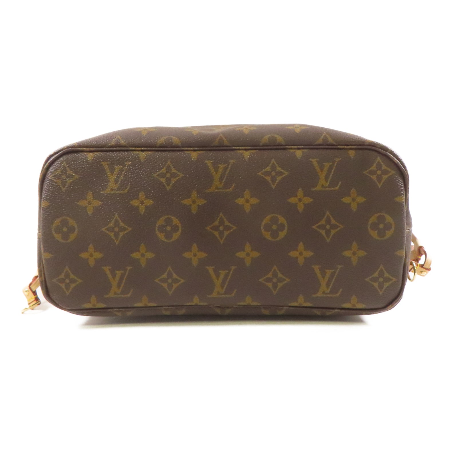 LOUIS VUITTON Monogram Neverfull PM金扣手挽袋啡色