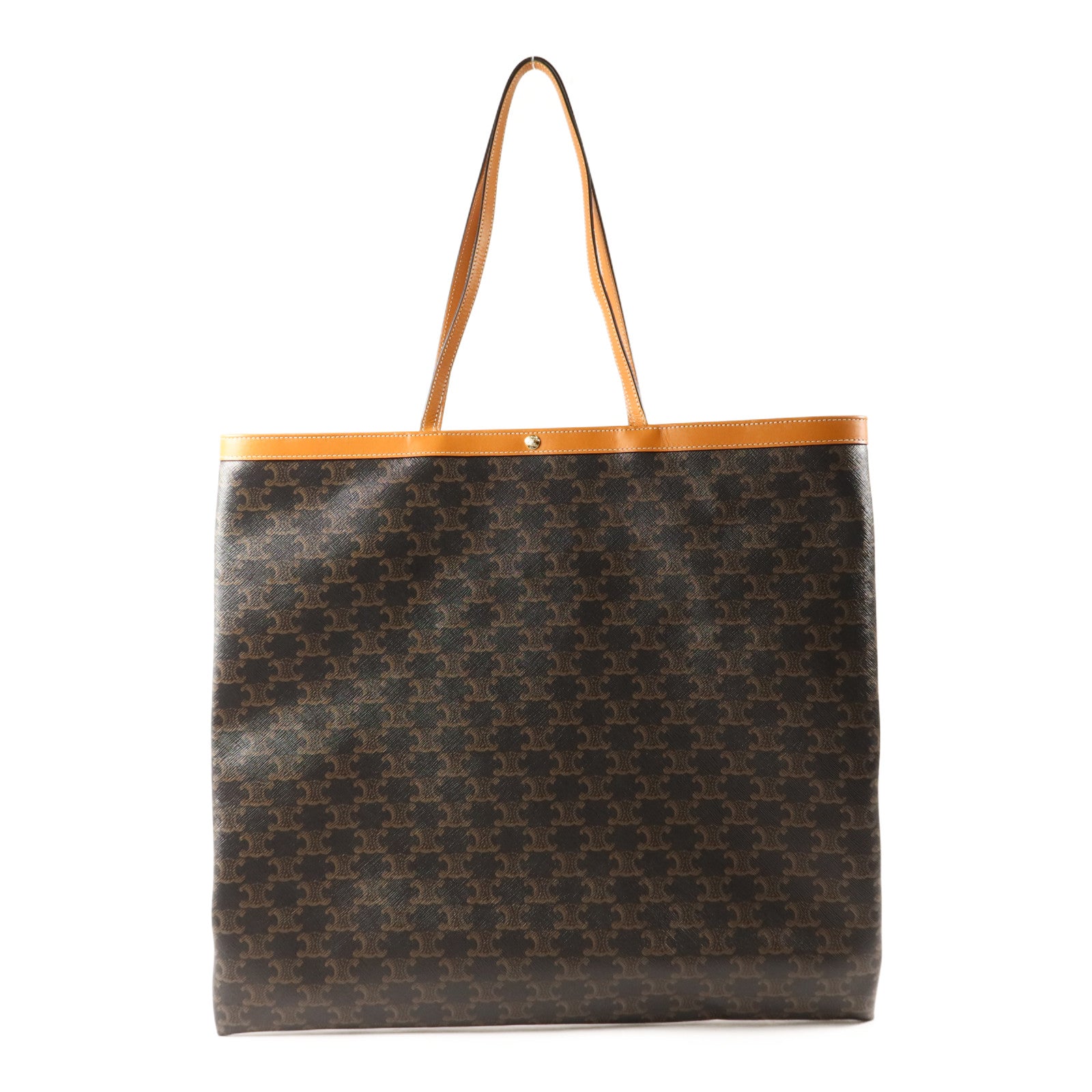 CELINE 塗層帆布Large Flat Shopper金扣手挽袋