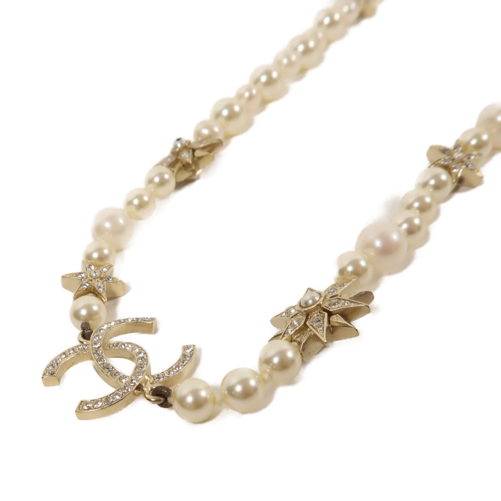 CHANEL 金屬/PVC Necklace項鍊白色/金色