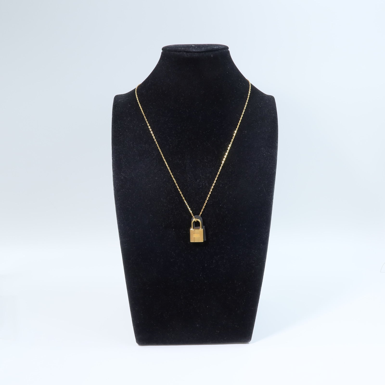 HERMES 金屬/Swift皮革O'Kelly Necklace項鍊Noir
