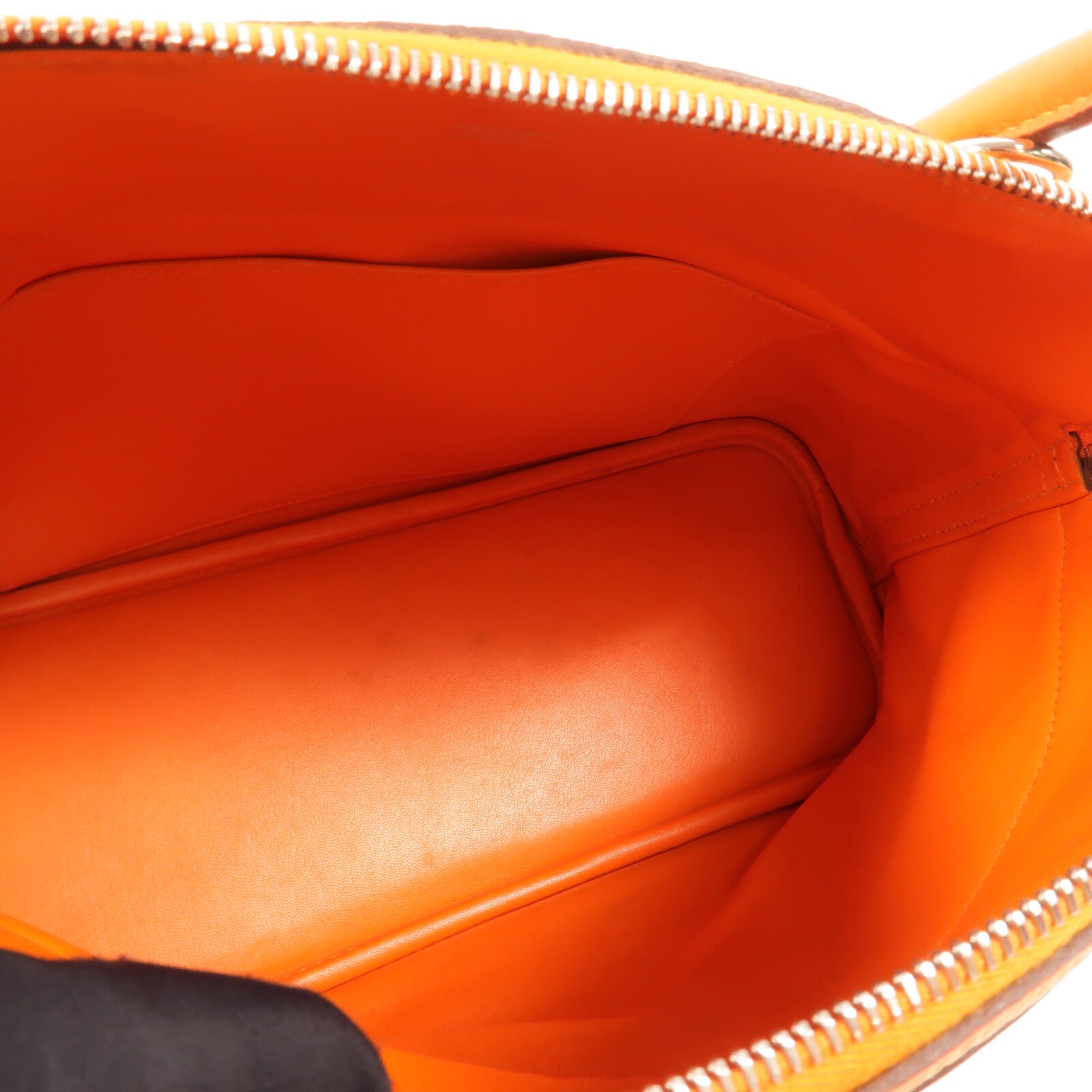 HERMES Clemence皮革Bolide 31手挽袋Orange