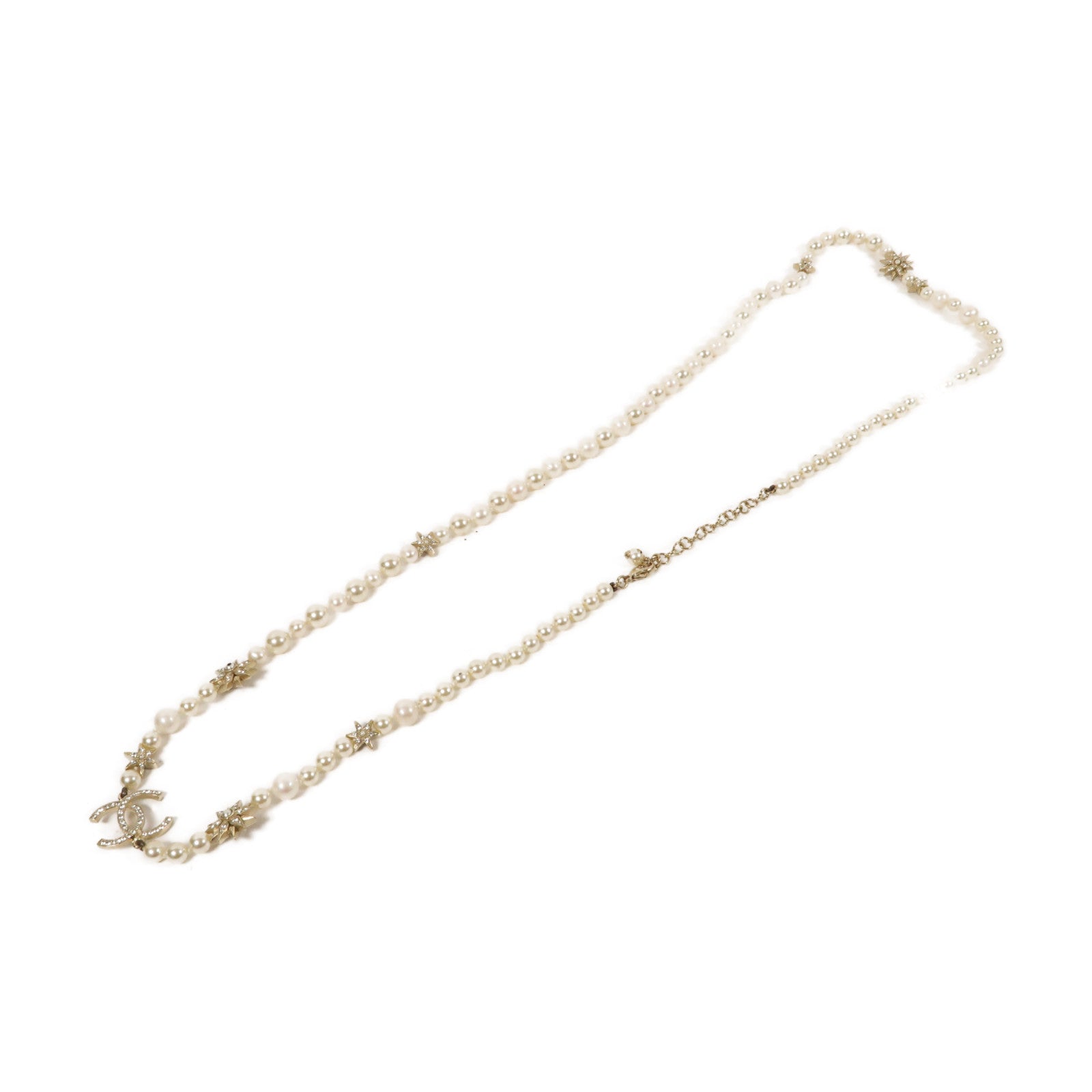 CHANEL 金屬/PVC Necklace項鍊白色/金色