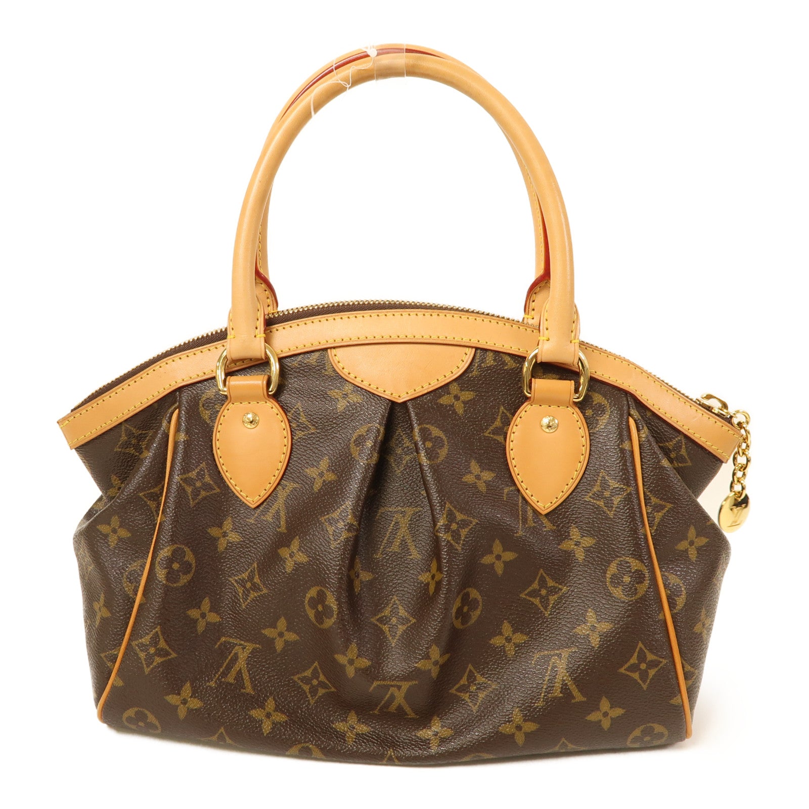 LOUIS VUITTON Monogram Tivoli PM金扣手挽袋棕色