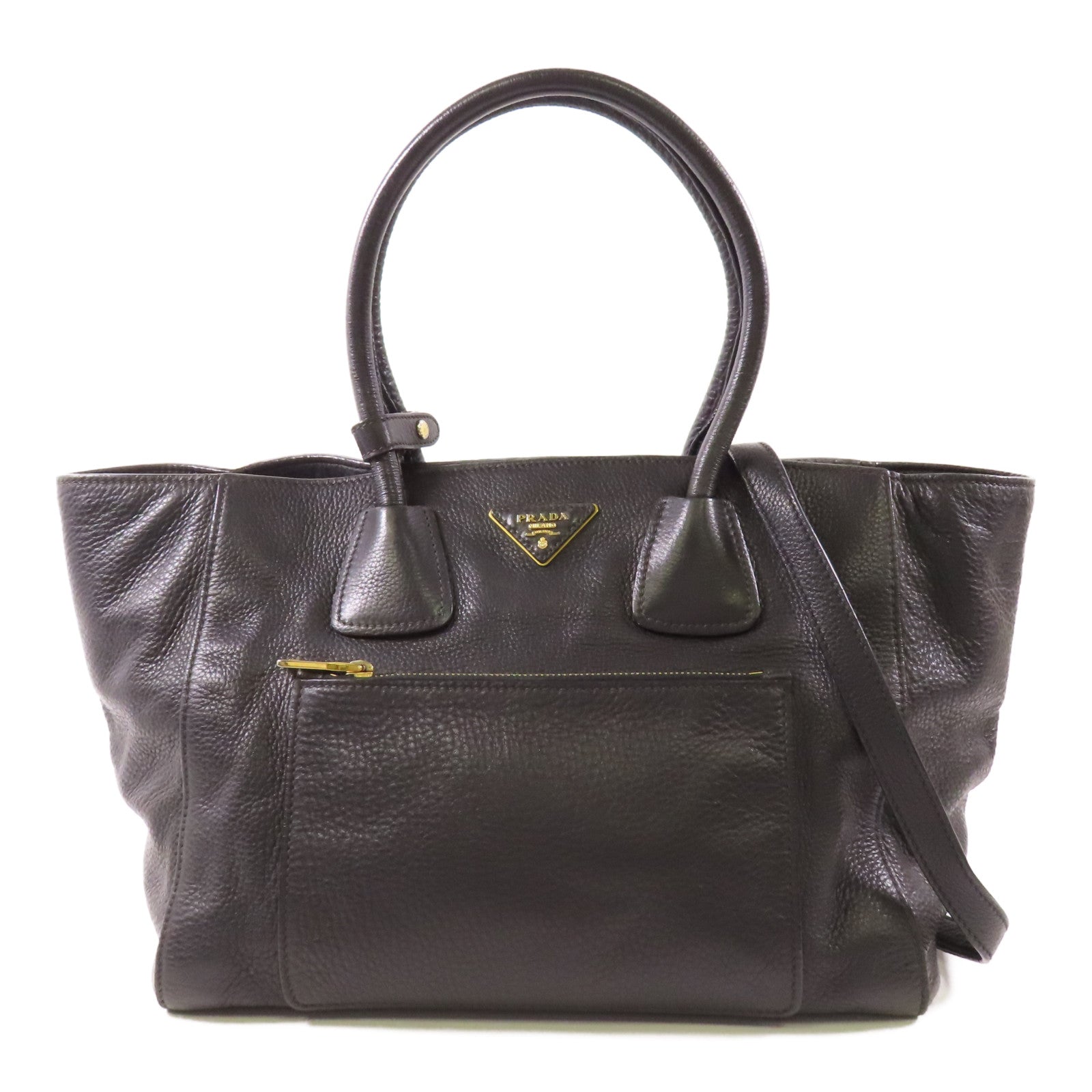PRADA 牛皮皮革2 Way Bag金扣手挽肩背兩用袋