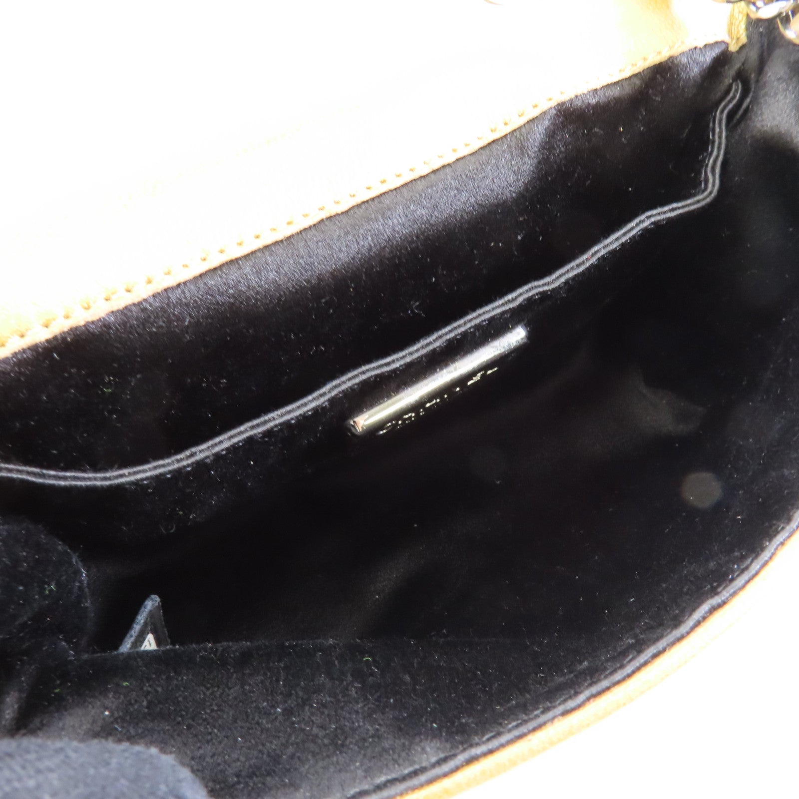 CHANEL 菱格羊皮皮革Chain Shoulder銀扣肩背袋金色