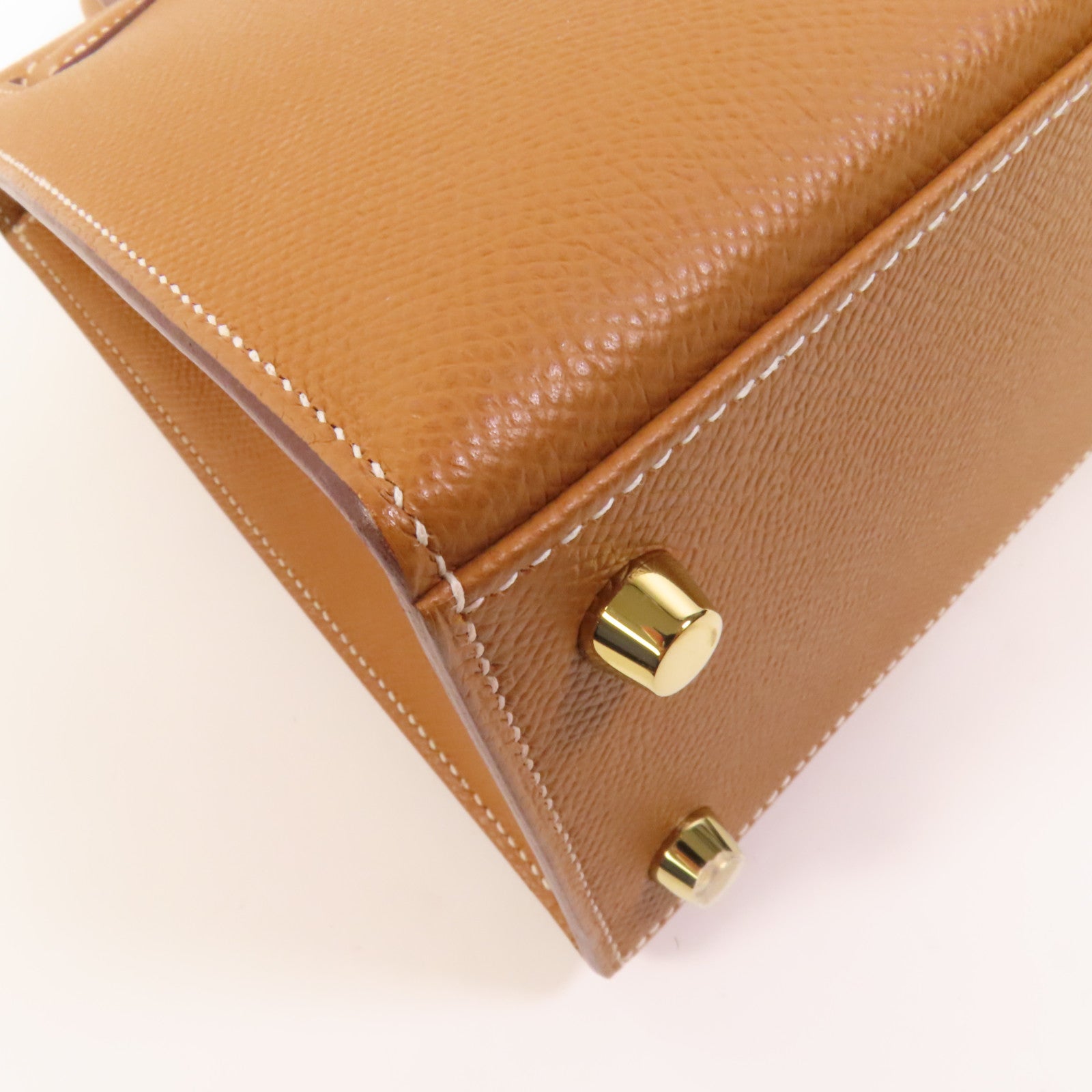 HERMES 【激減優惠】Epsom皮革Kelly 25金扣手挽肩背兩用袋Gold