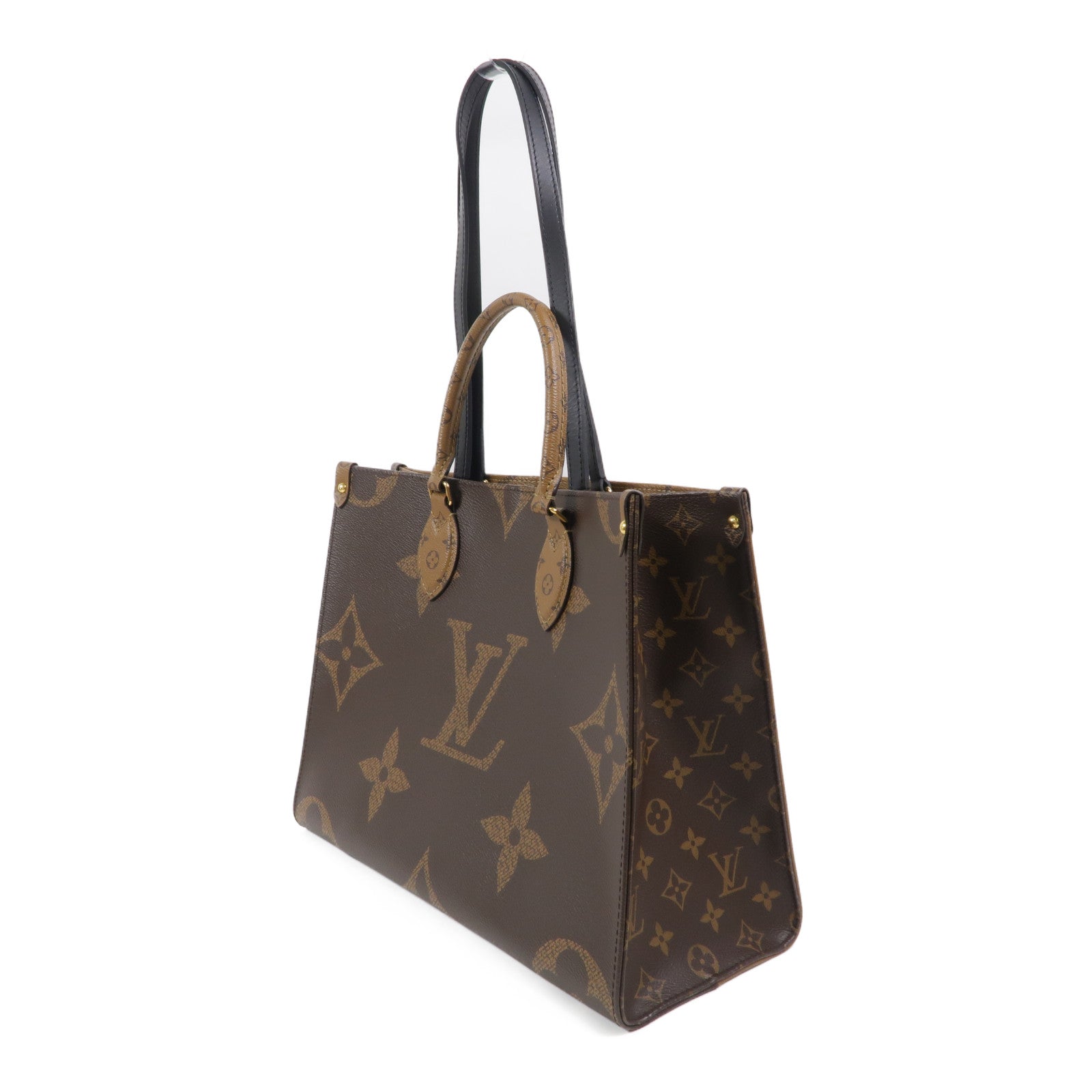 LOUIS VUITTON Monogram Giant On The Go MM金扣手挽肩背兩用袋