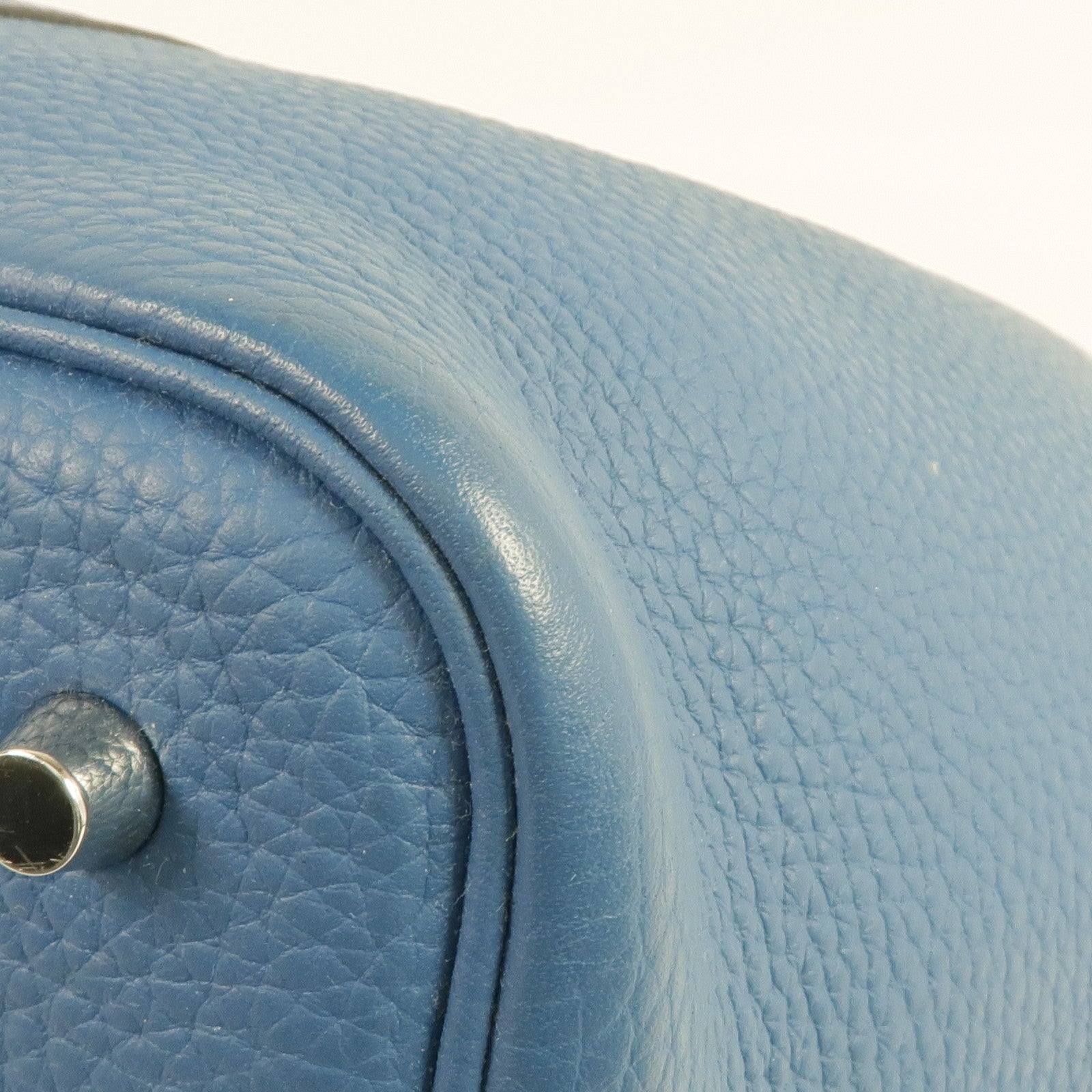 HERMES Clemence皮革Picotin MM銀扣手挽袋Cobalt