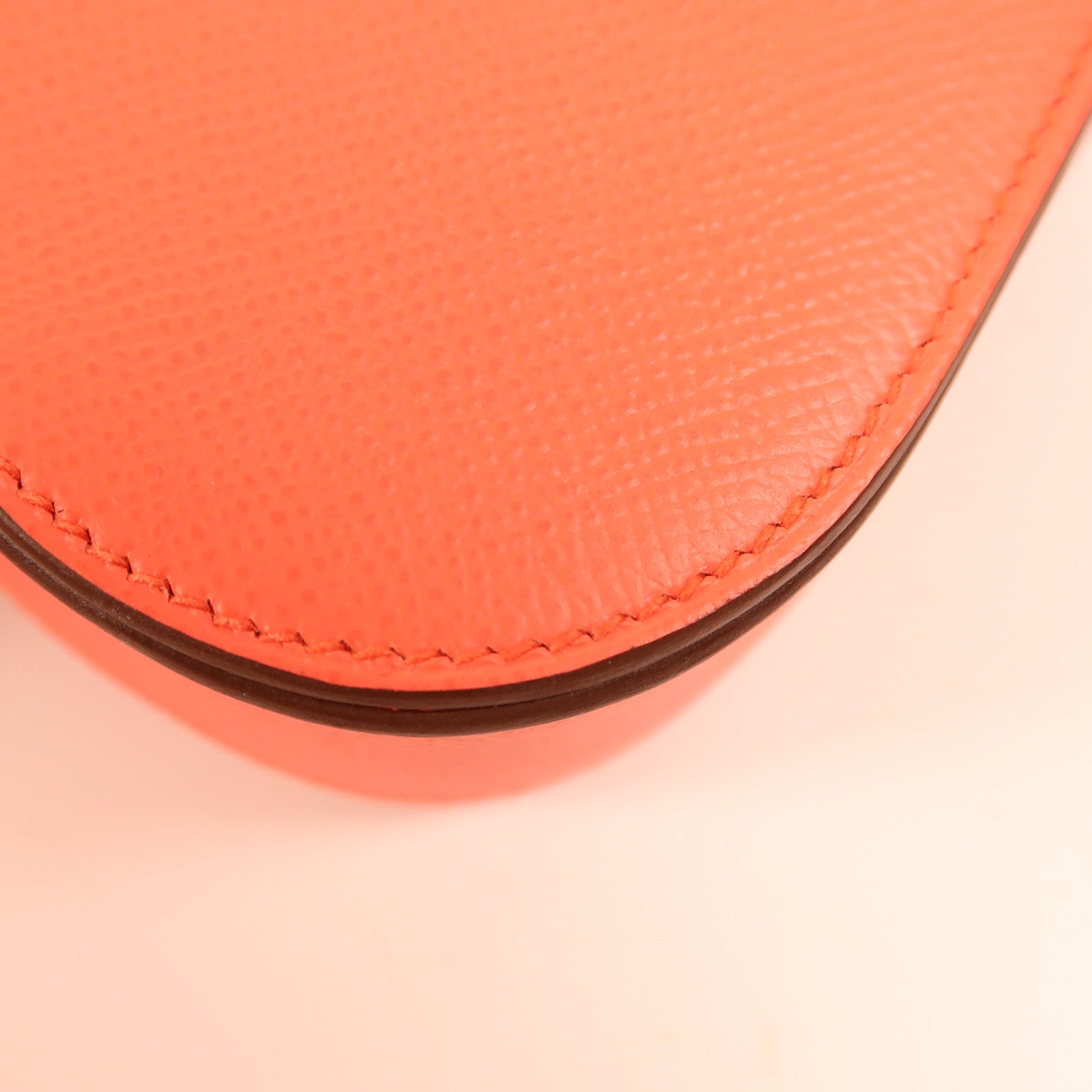 HERMES Epsom皮革Della Cavalleria Mini銀扣肩背袋Rose Texas