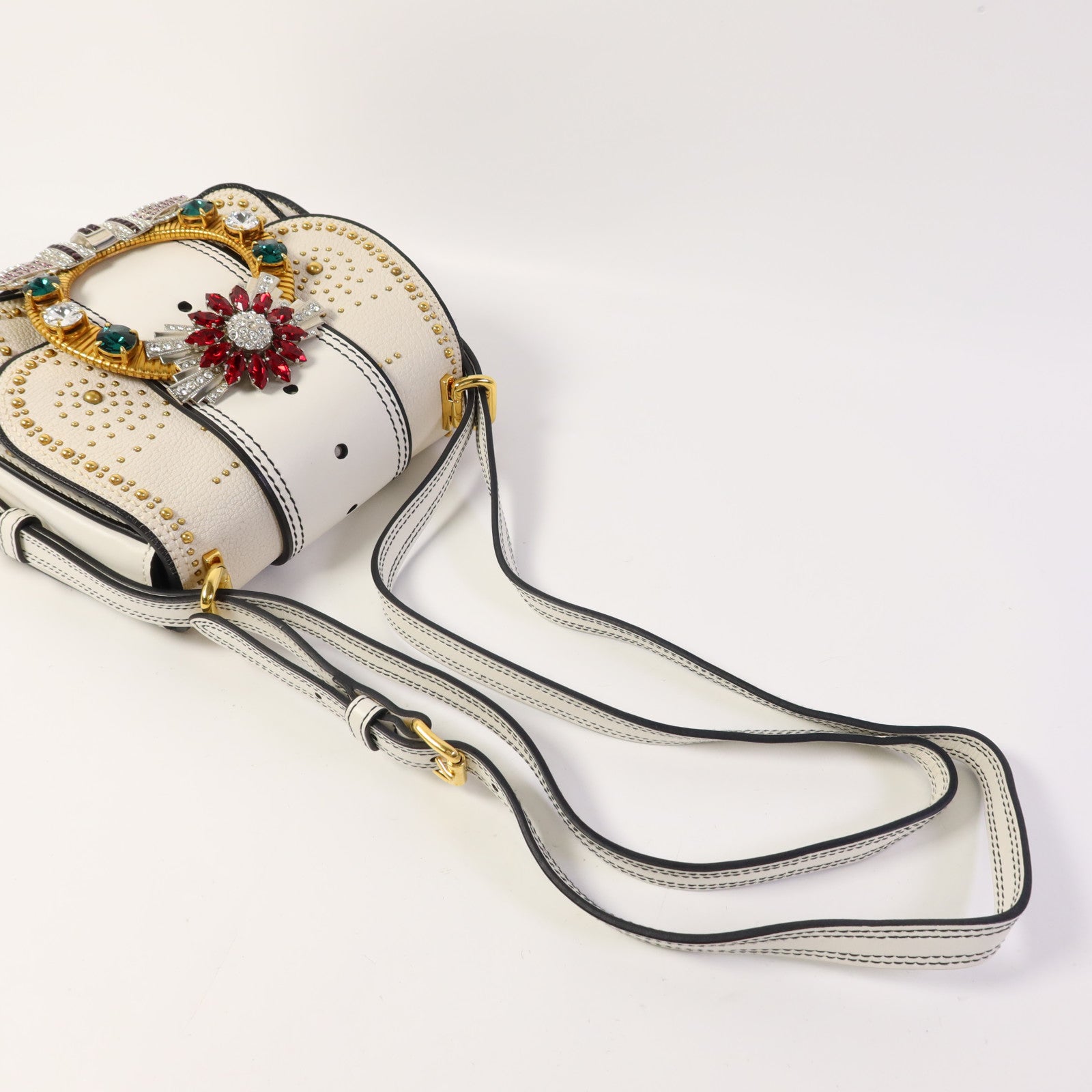 Miu Miu 牛皮皮革Shoulder Bag金扣肩背袋