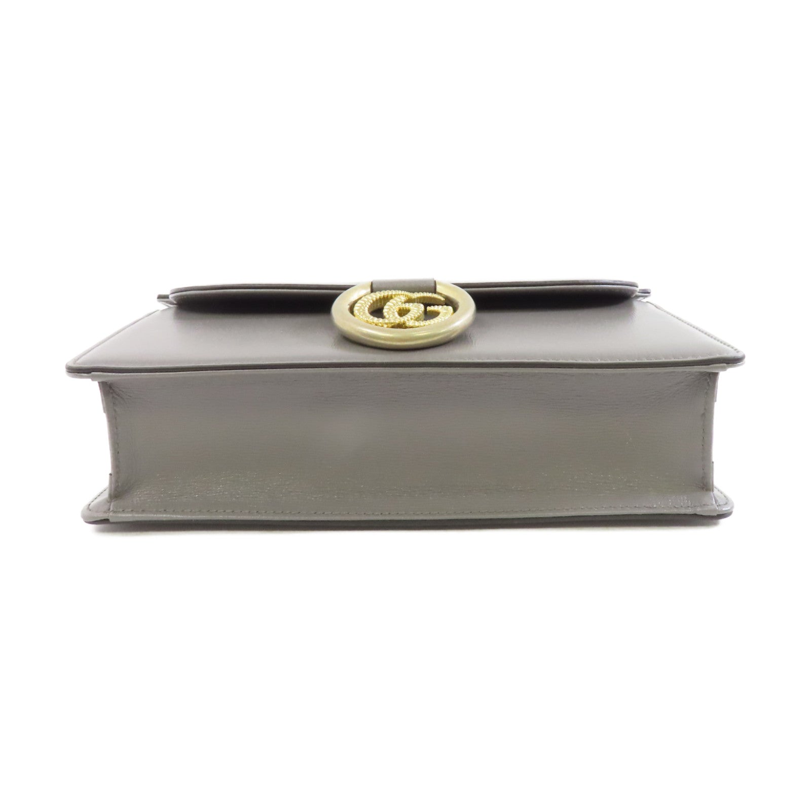 GUCCI GG GHW Shoulder Bag Crossbody 589474 Calfskin Leather Gray