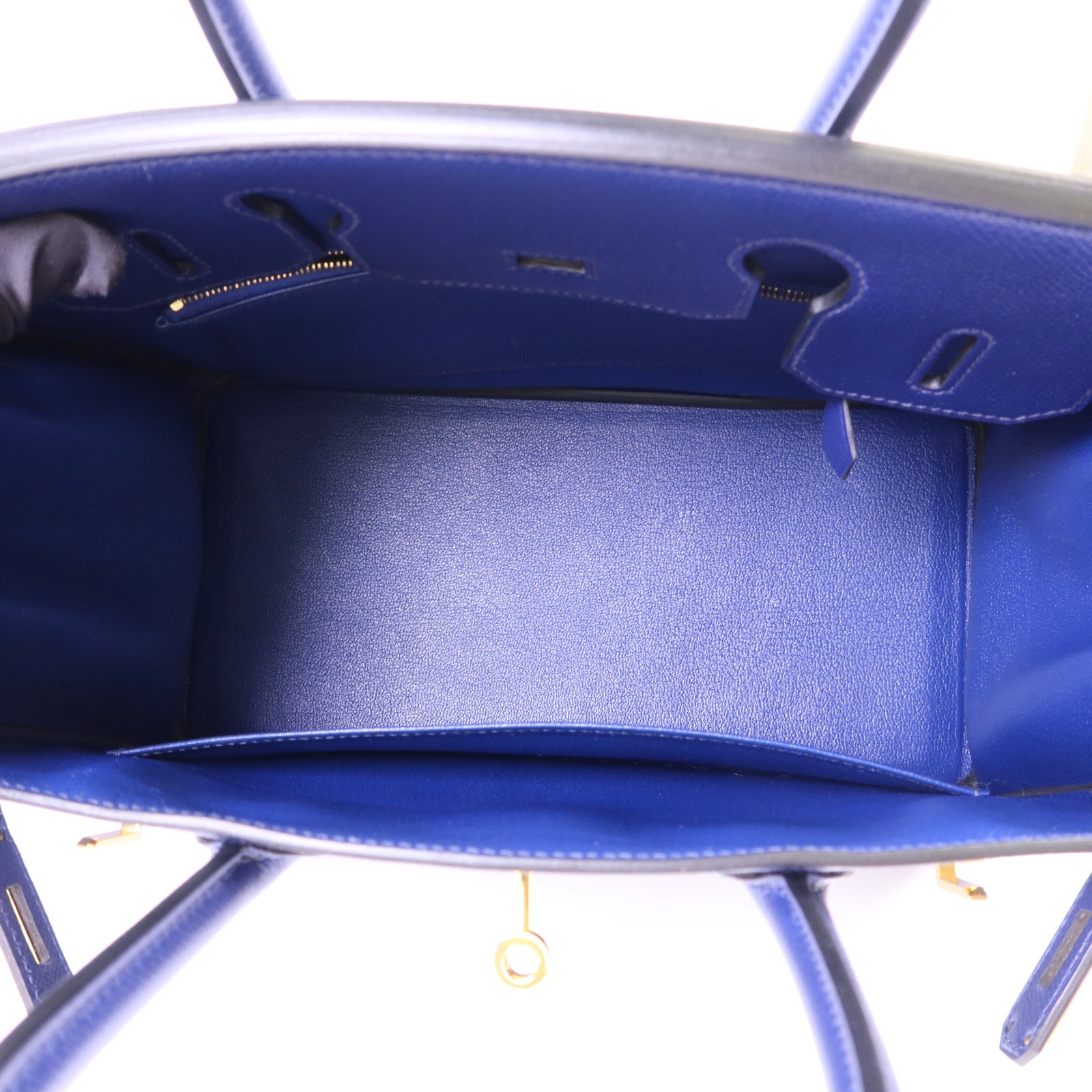 HERMES Epsom皮革Birkin 30金扣手挽袋Bleu Saphir