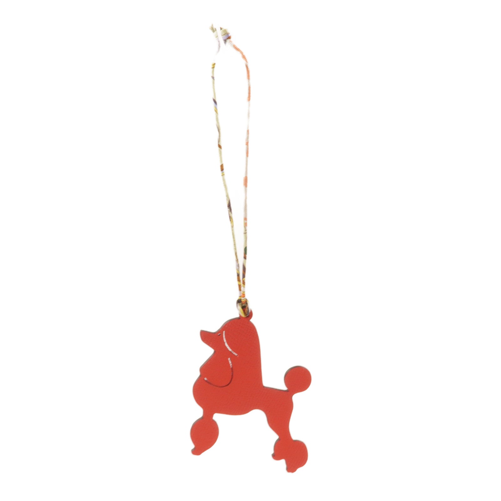 HERMES Epsom皮革Royal Poodle Charm掛飾紅色/深藍色