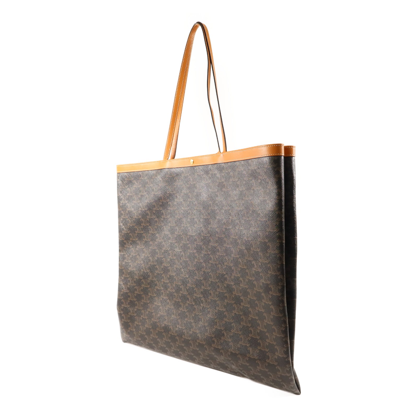 CELINE 塗層帆布Large Flat Shopper金扣手挽袋