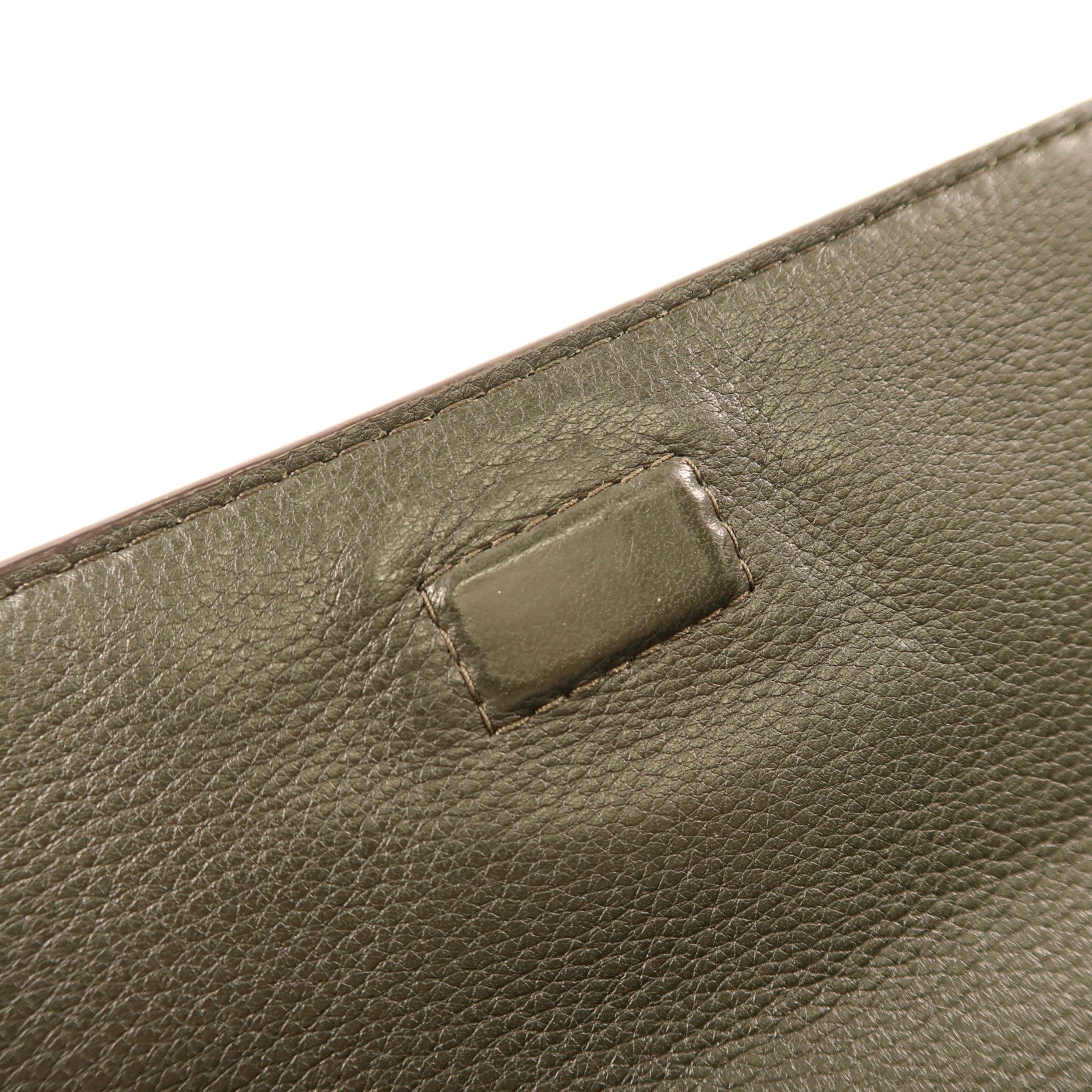 Tory Burch GHW Shoulder Bag Calfskin Leather Olive Green