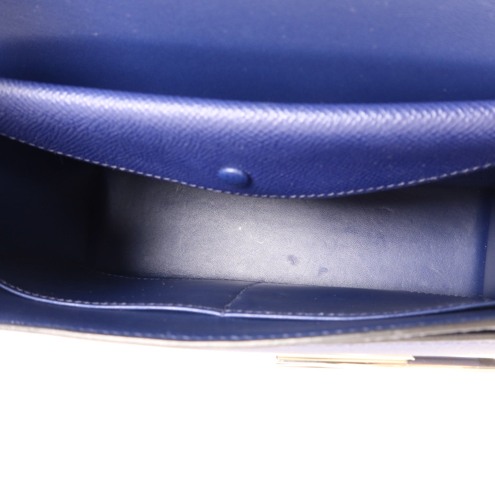 HERMES 【激減優惠】Epsom皮革Verrou 23銀扣肩背袋Bleu Saphir