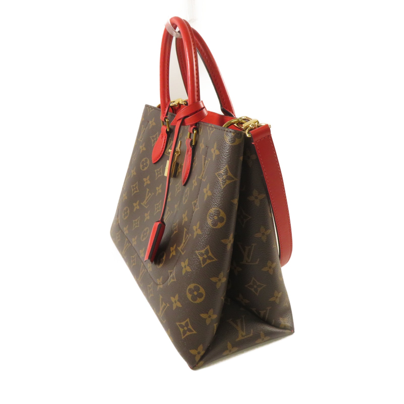 LOUIS VUITTON 【激減優惠】Monogram Flower Tote Bag金扣手挽肩背兩用袋啡色