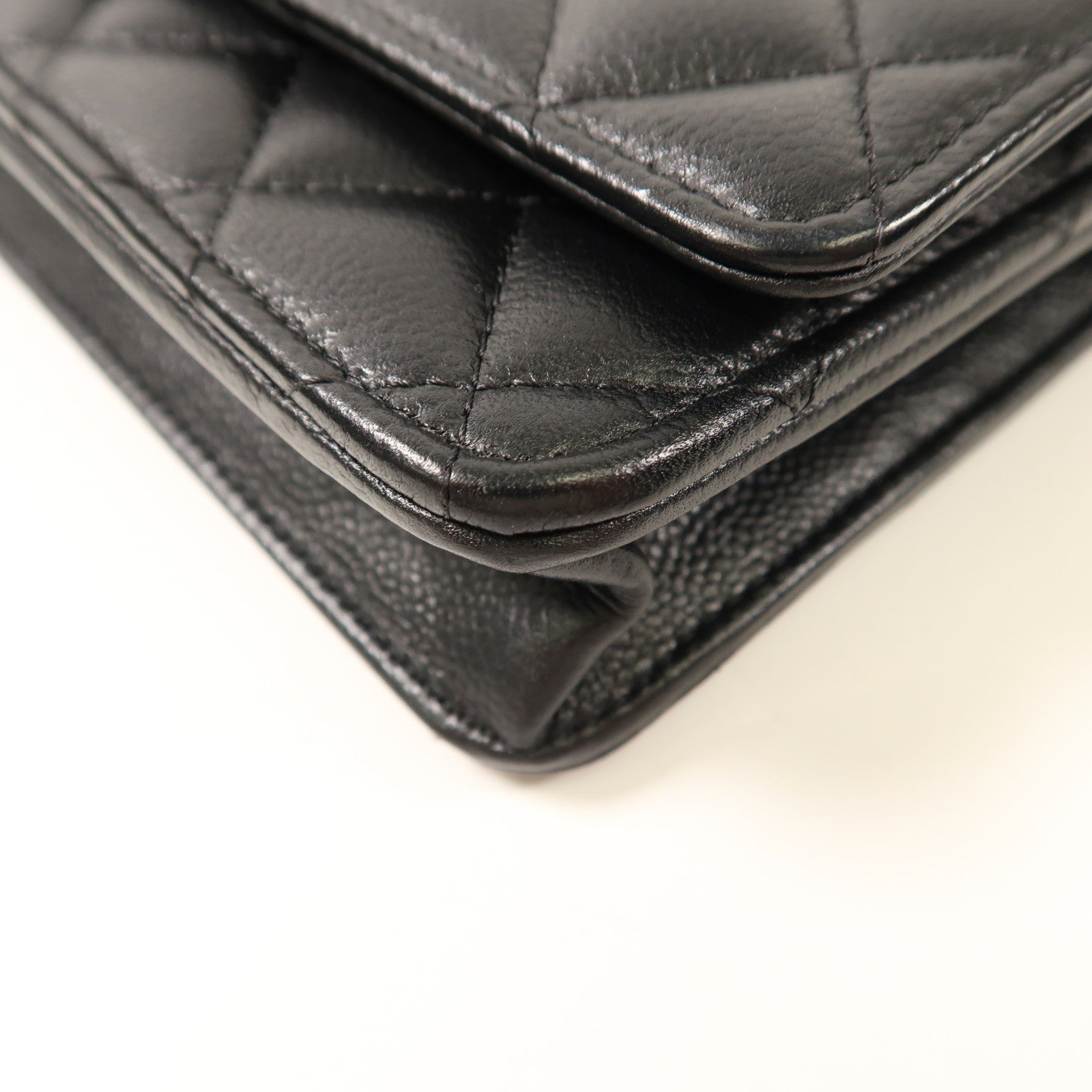 CHANEL 牛皮皮革Wallet On Chain With Heart Chain金扣鏈帶肩背袋
