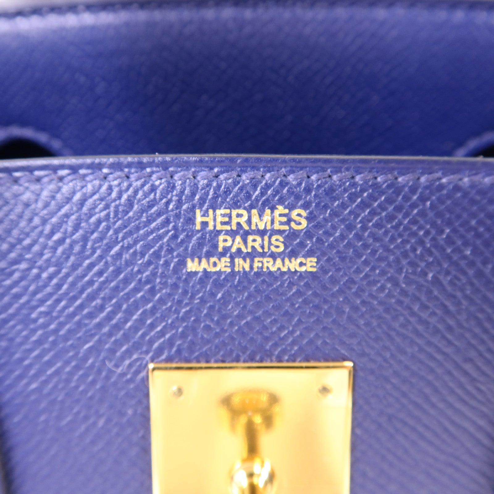 HERMES Epsom皮革Birkin 30金扣手挽袋Bleu Saphir