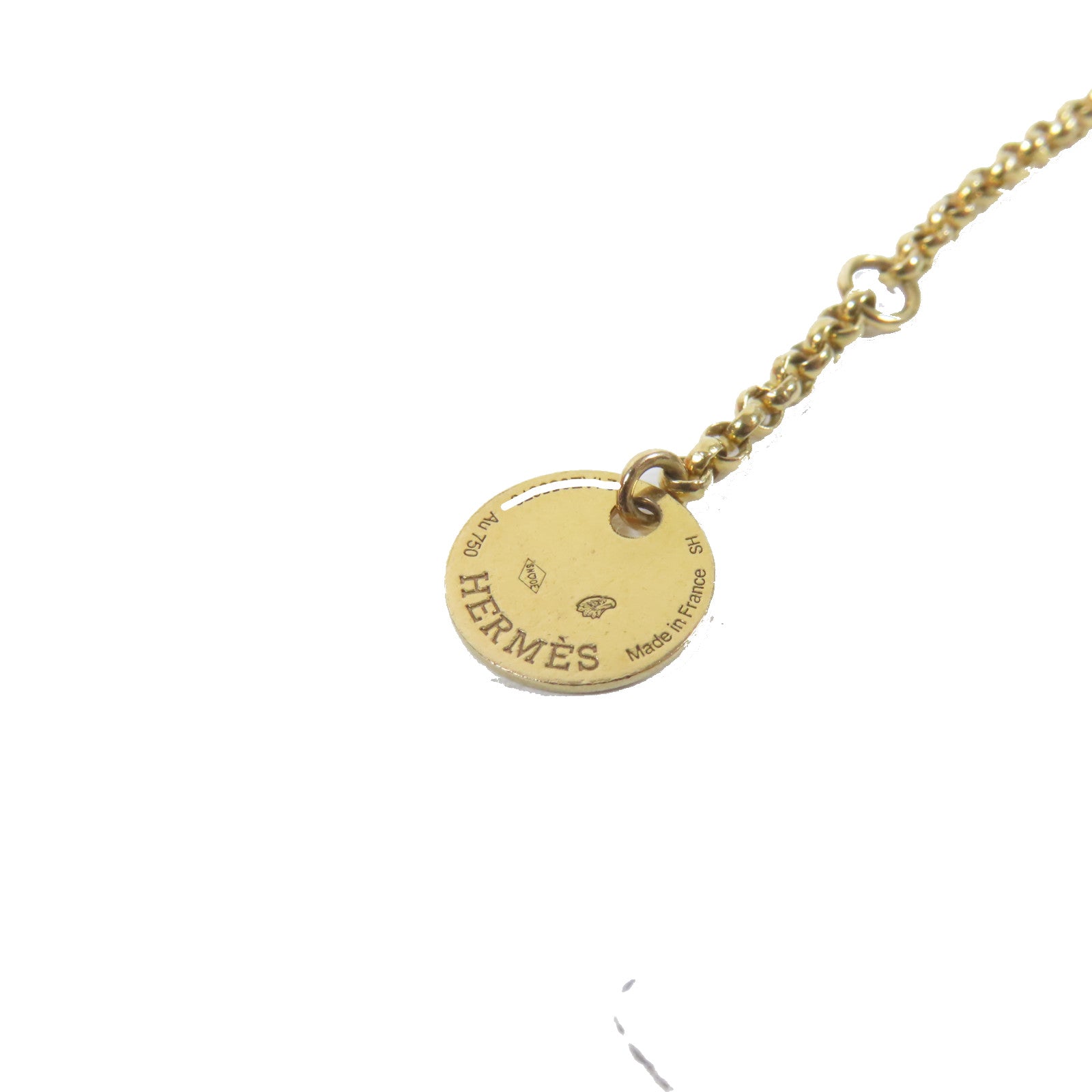 HERMES 18K黃金Kelly Clochette金扣手鏈金色