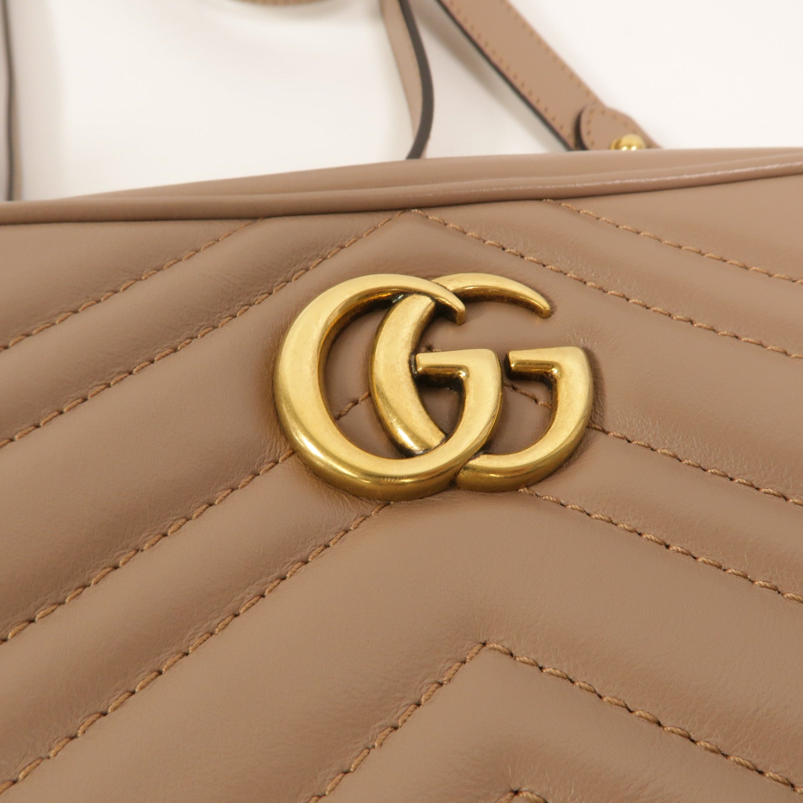 GUCCI 牛皮皮革GG Marmont Mini鏈帶肩背袋
