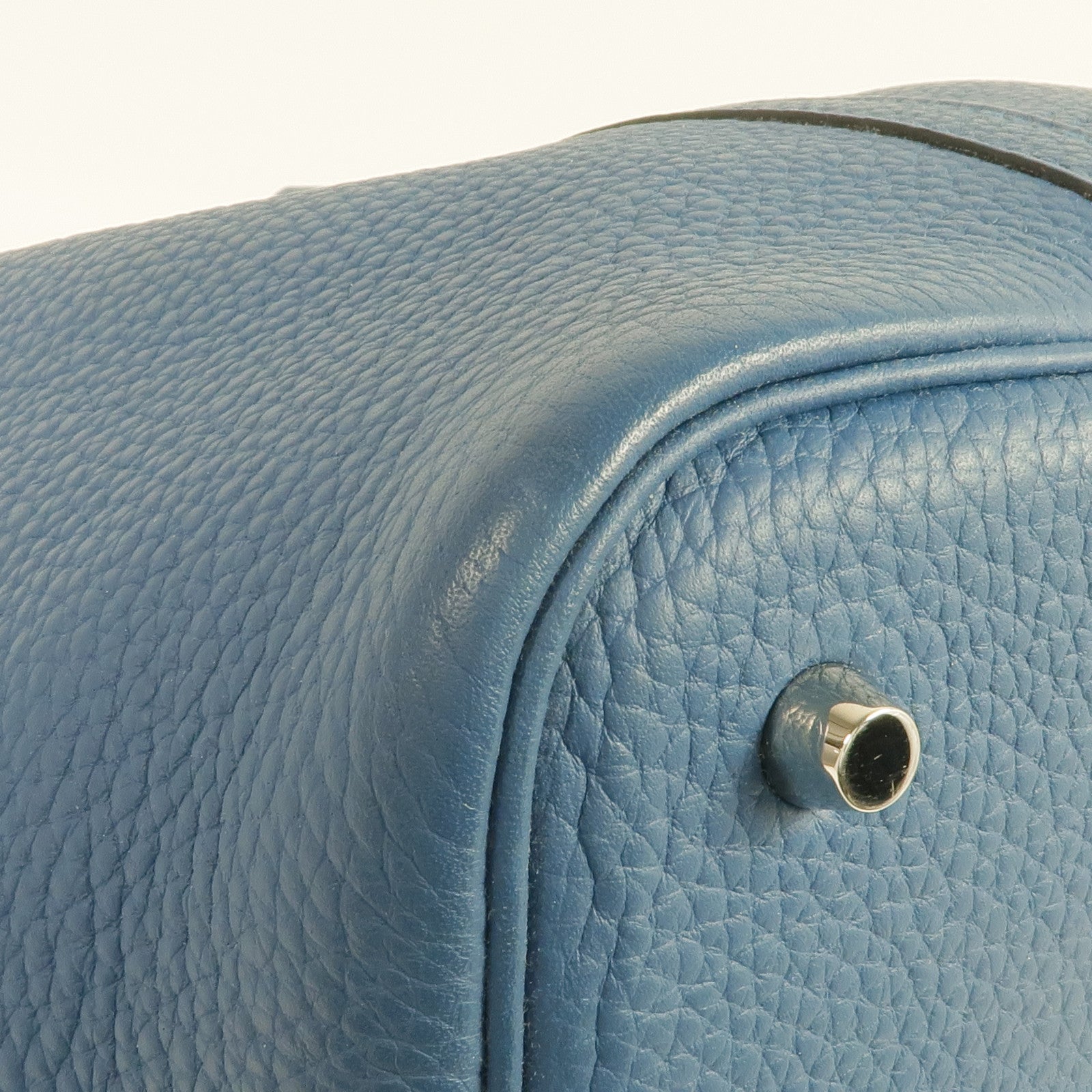 HERMES Clemence皮革Picotin MM銀扣手挽袋Cobalt