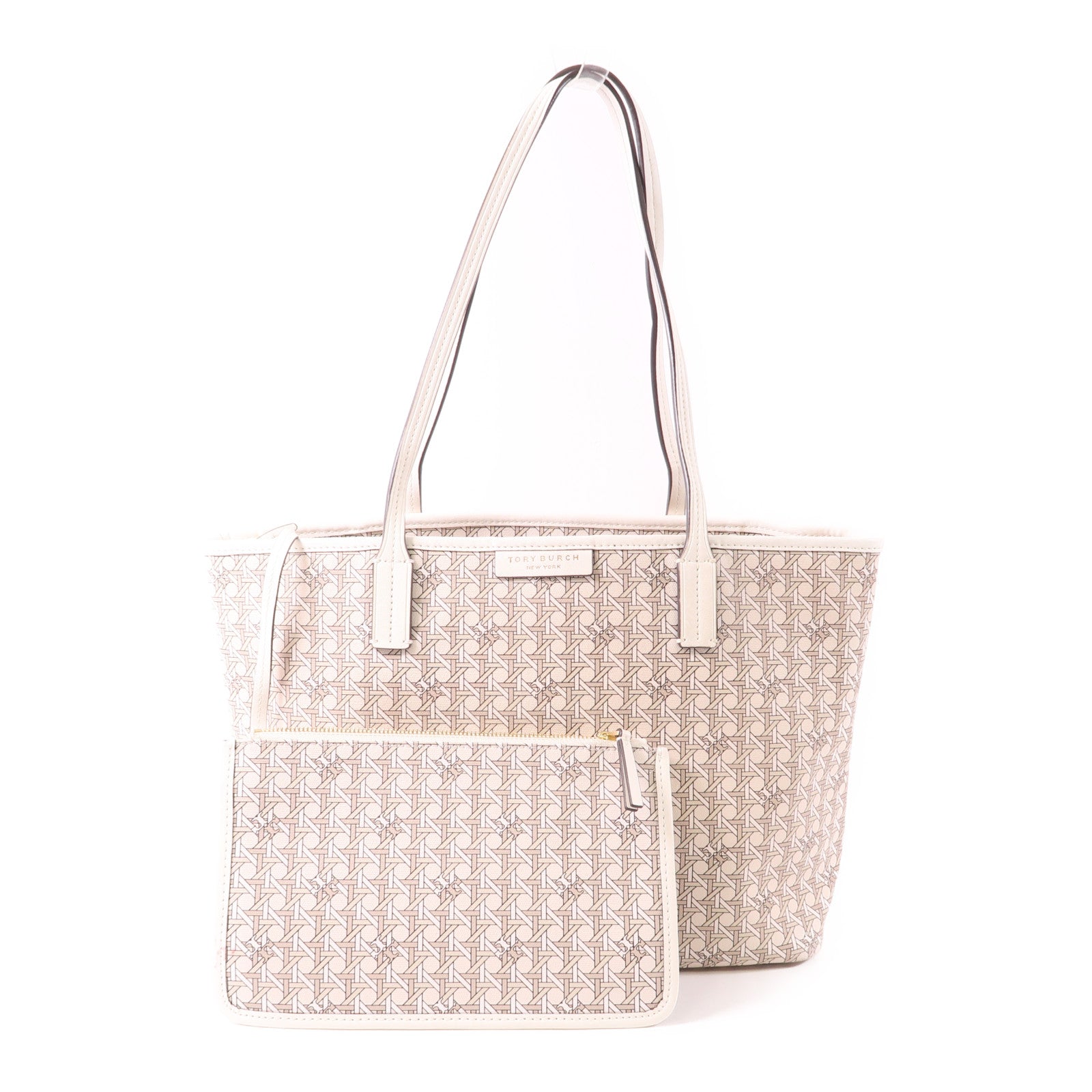 Tory Burch 塗層帆布Tote Bag金扣肩背袋