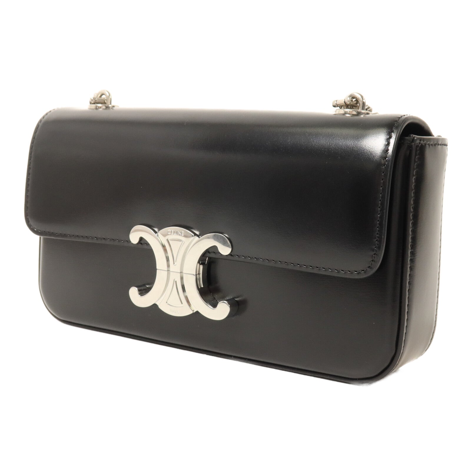 CELINE 牛皮皮革Chain Shoulder鏈帶肩背袋