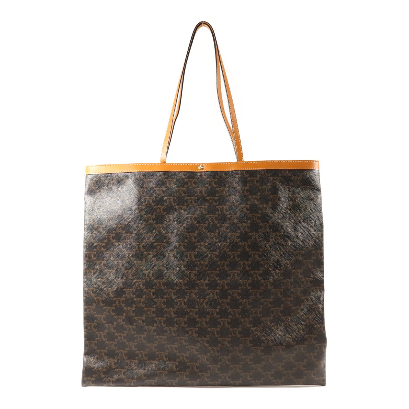 CELINE 塗層帆布Large Flat Shopper金扣手挽袋