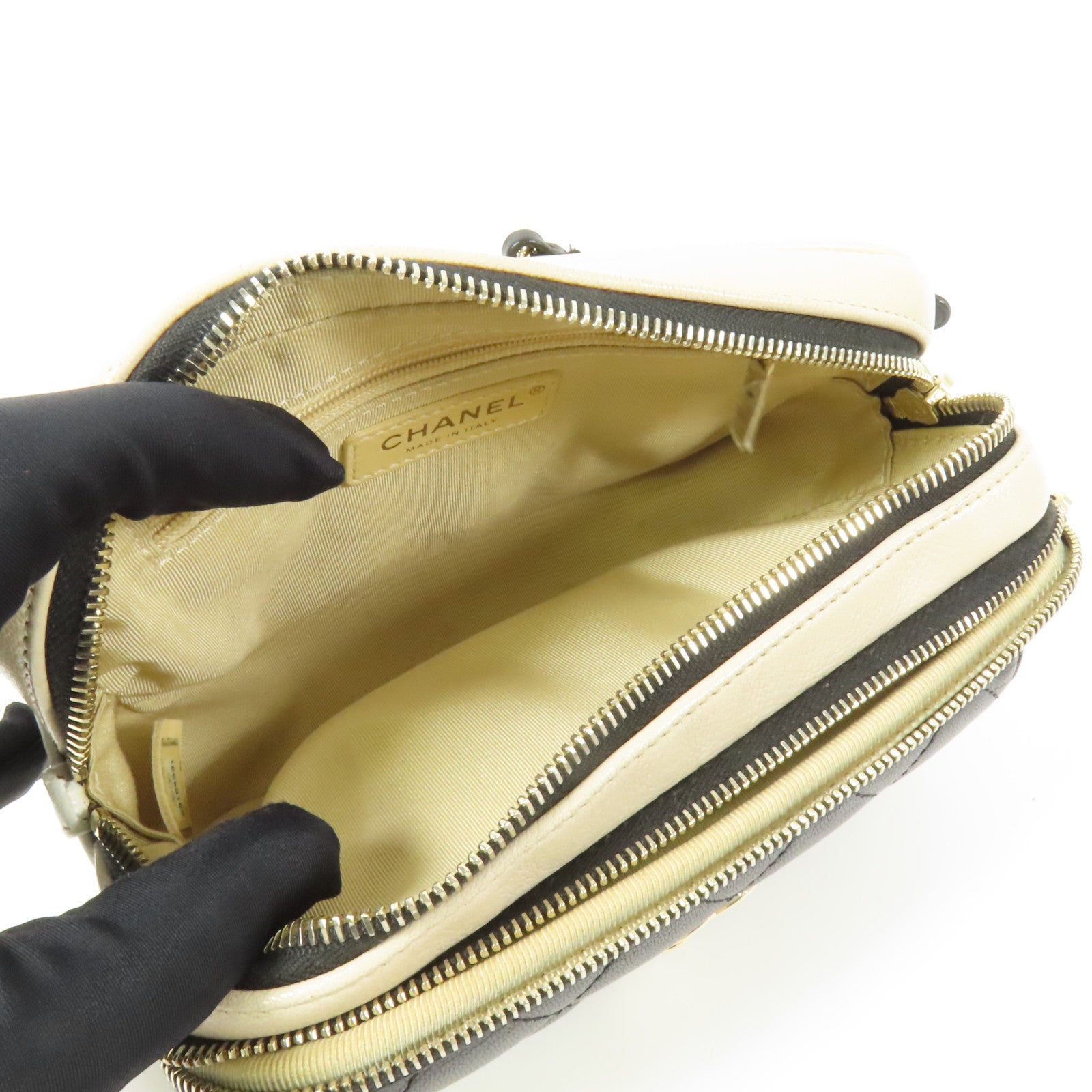 CHANEL 牛皮皮革Waist Bag金扣腰包