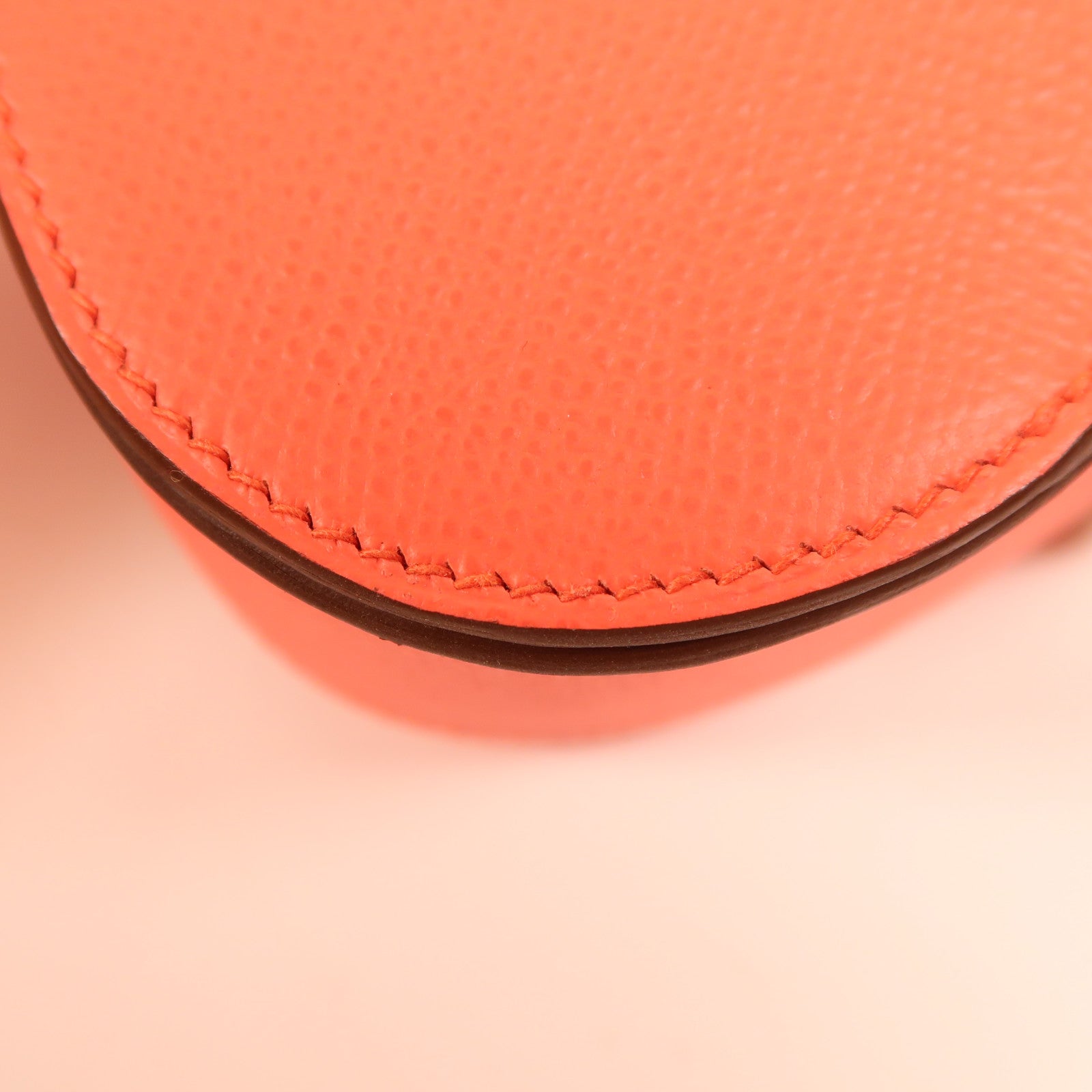 HERMES Epsom皮革Della Cavalleria Mini銀扣肩背袋Rose Texas