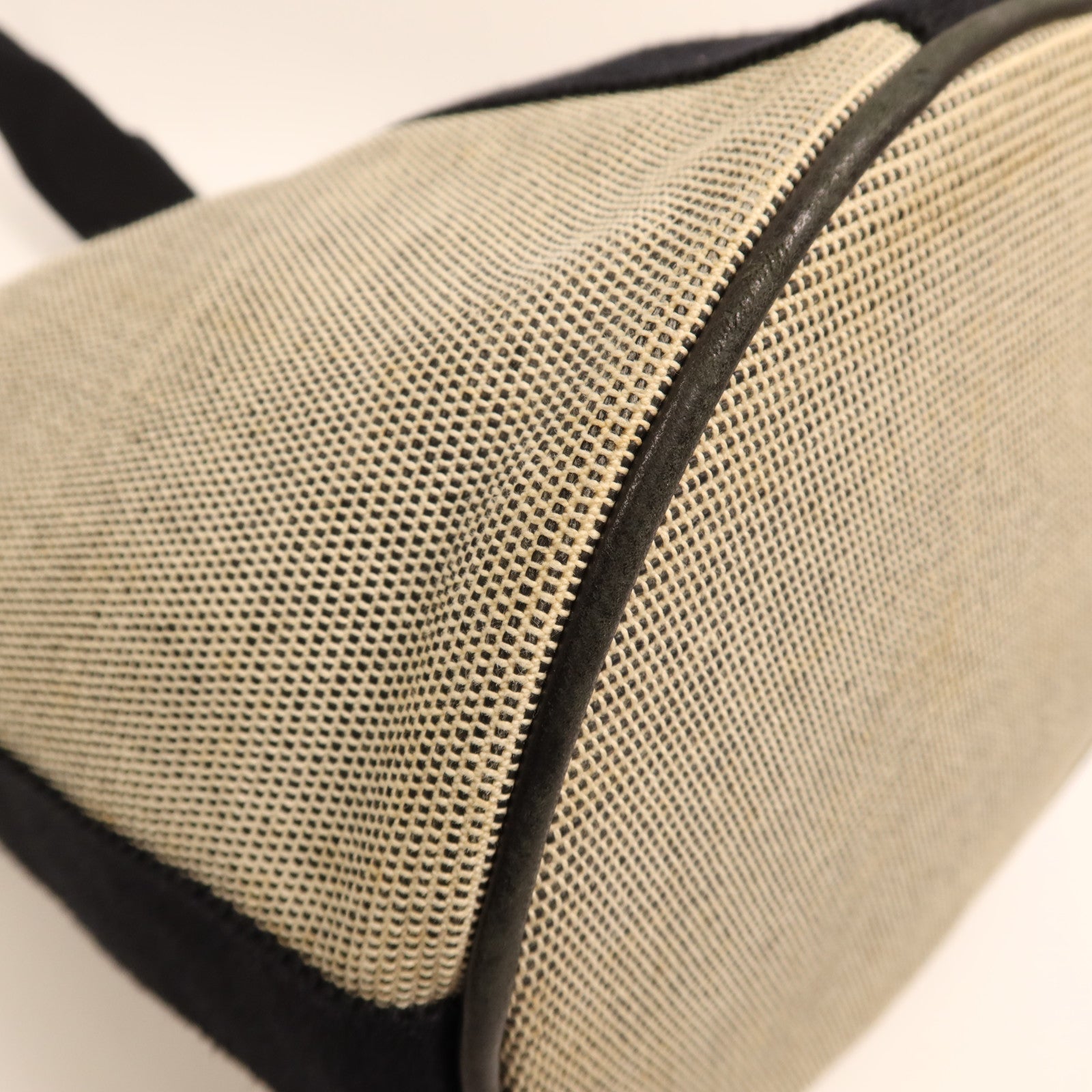 HERMES 帆布Saxo MM銀扣手挽袋