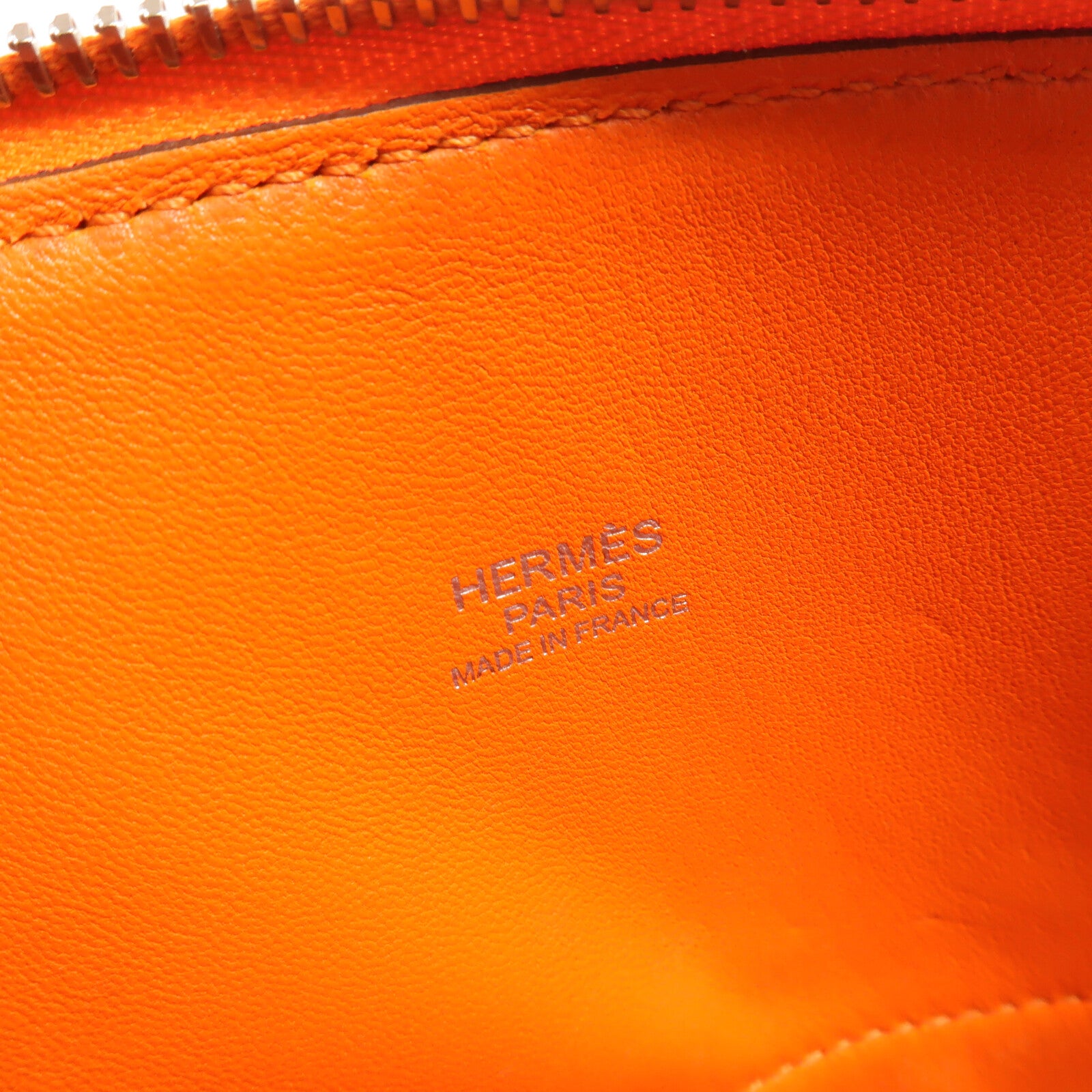 HERMES Clemence皮革Bolide 31手挽袋Orange