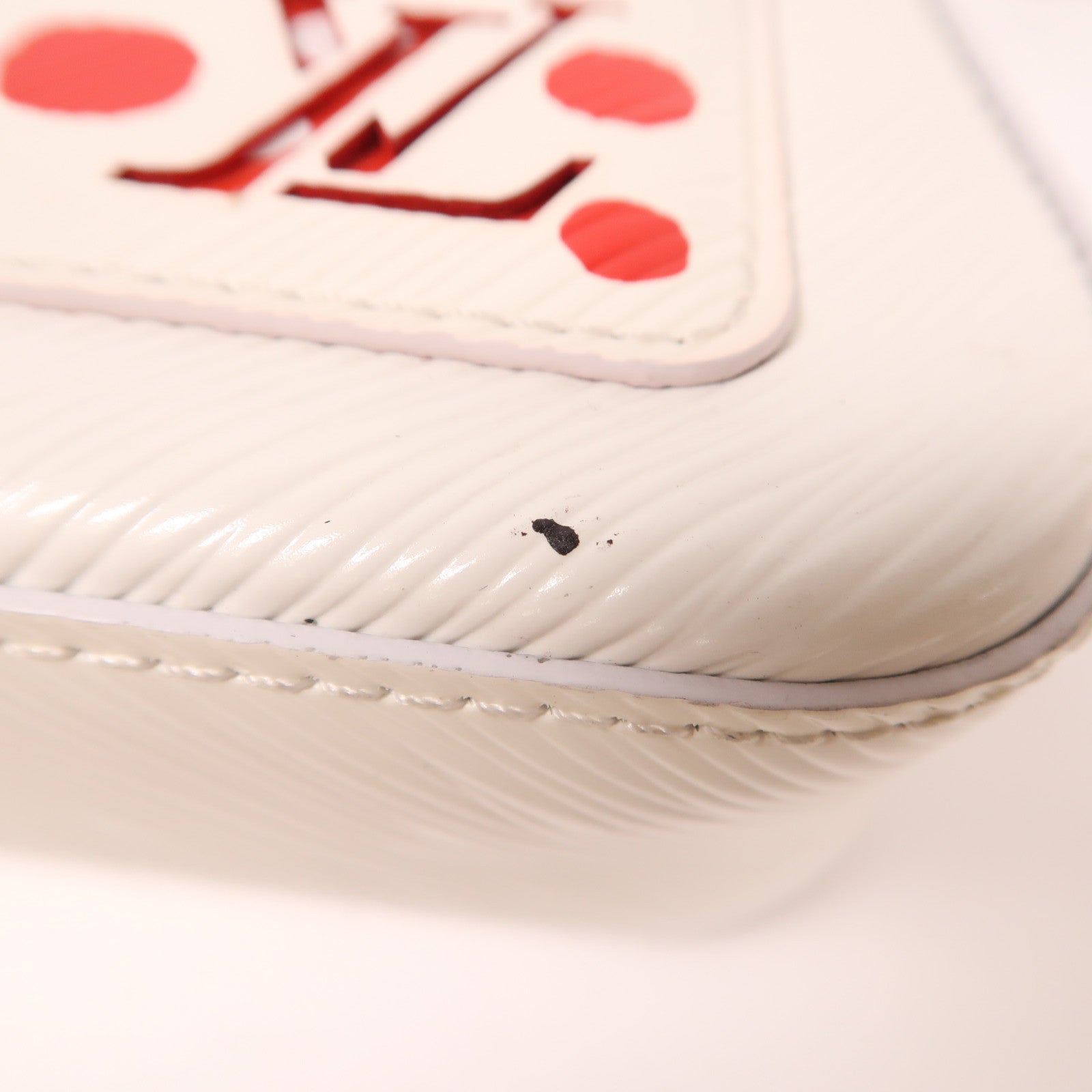 LOUIS VUITTON Epi LV x YK Marellini銀扣手挽肩背兩用袋白色/紅色