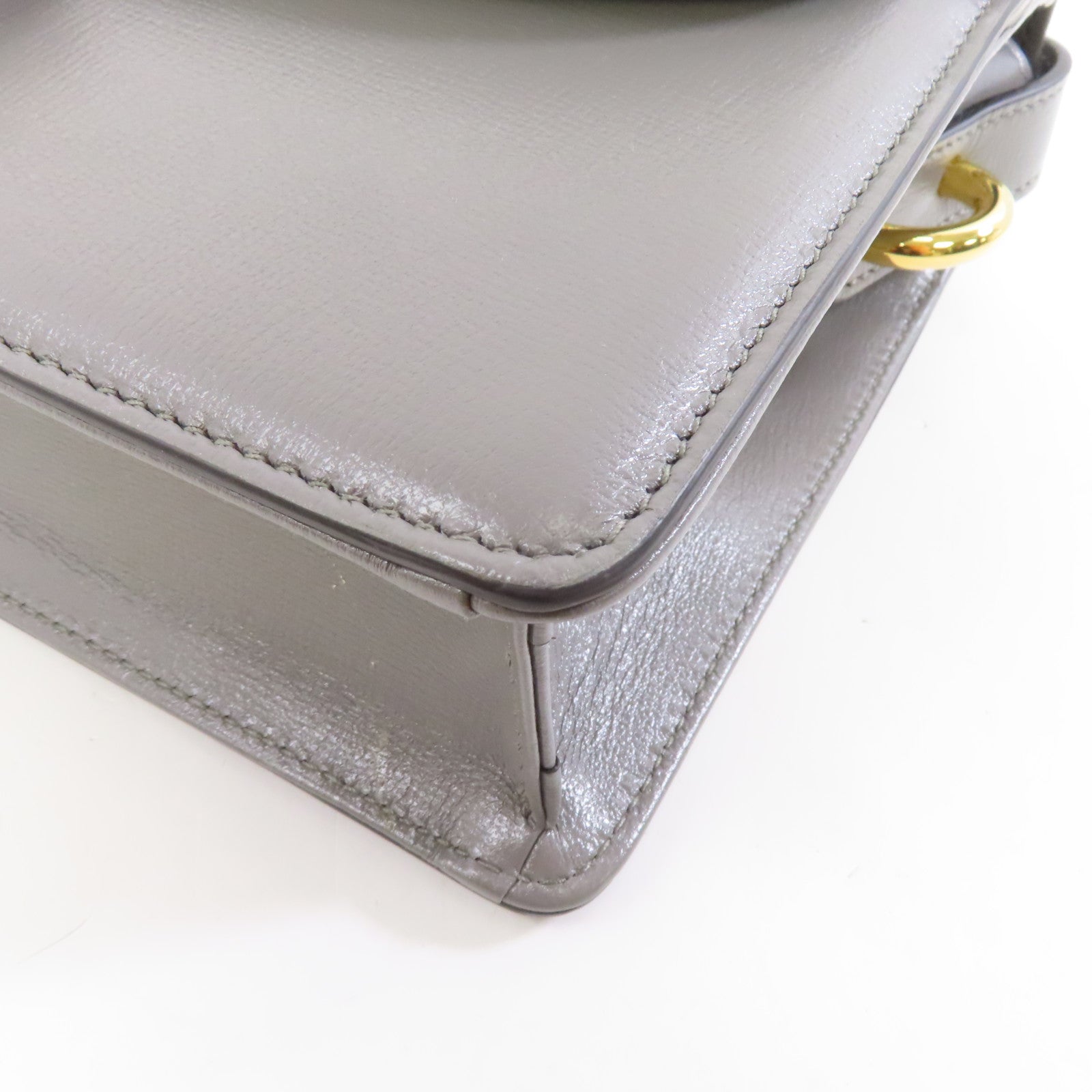 GUCCI GG GHW Shoulder Bag Crossbody 589474 Calfskin Leather Gray