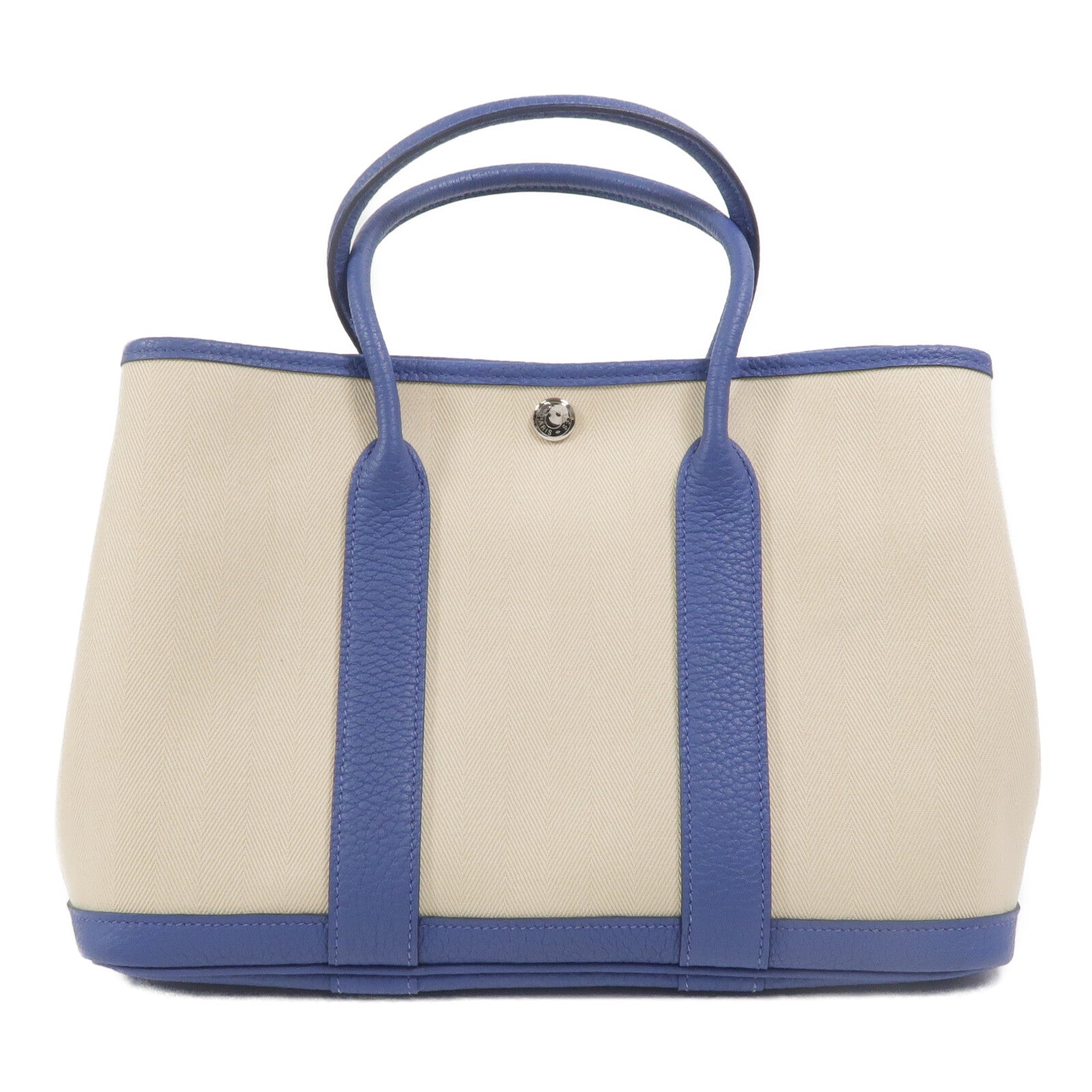 HERMES 帆布Garden Party TPM手挽袋Bleu Brighton